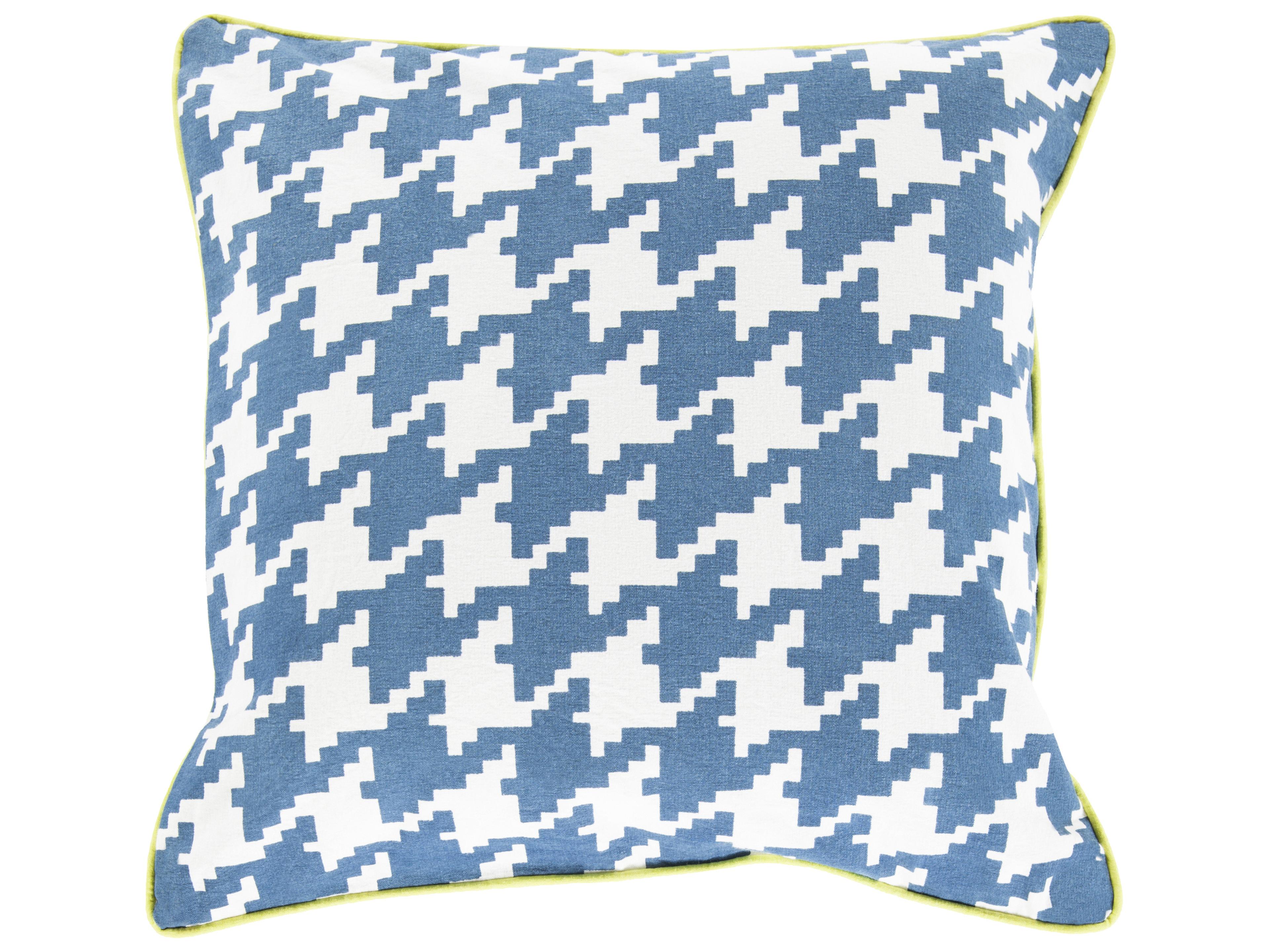 Surya Houndstooth Blue Pillow