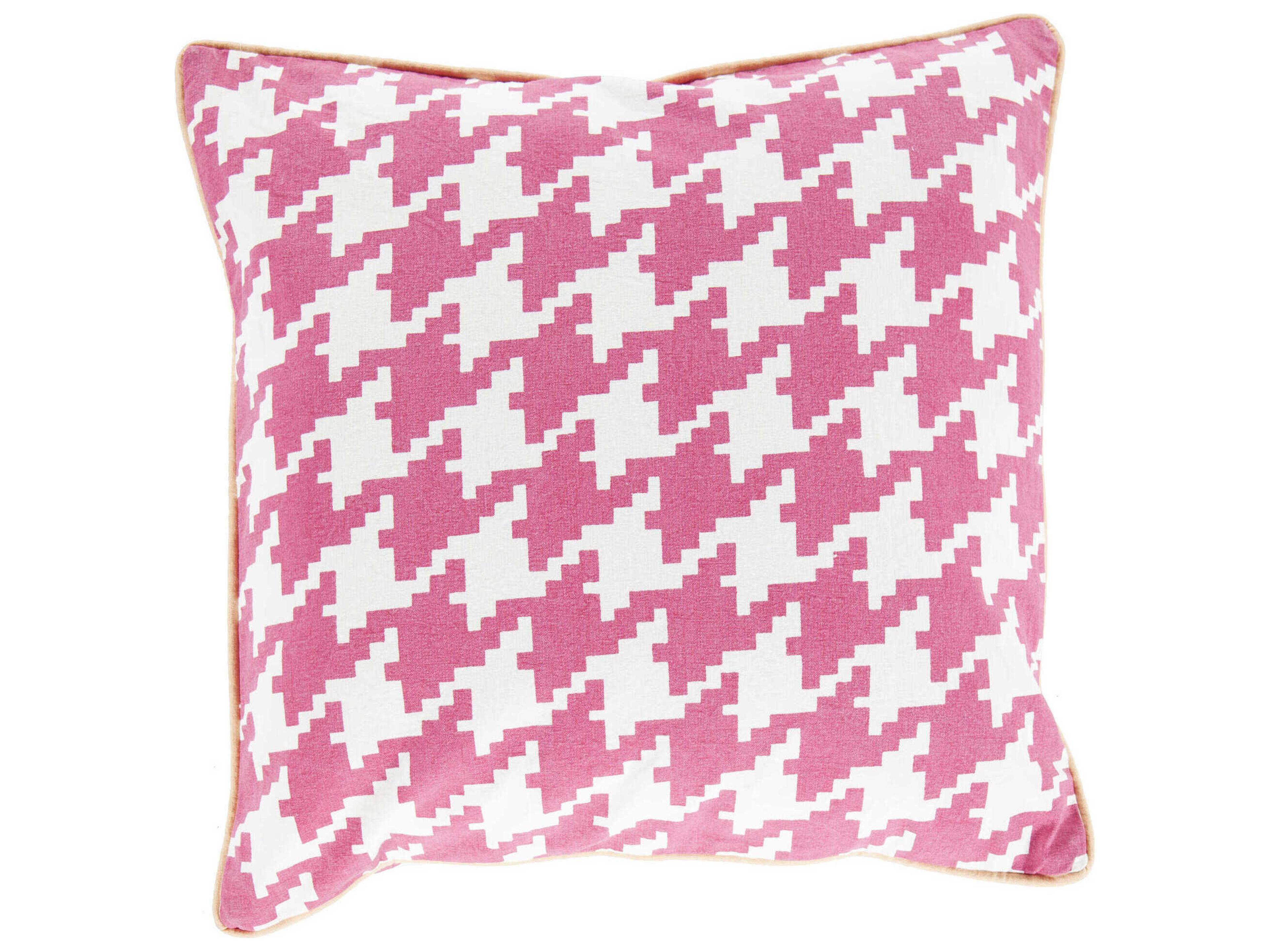 Surya Houndstooth Magenta Pillow