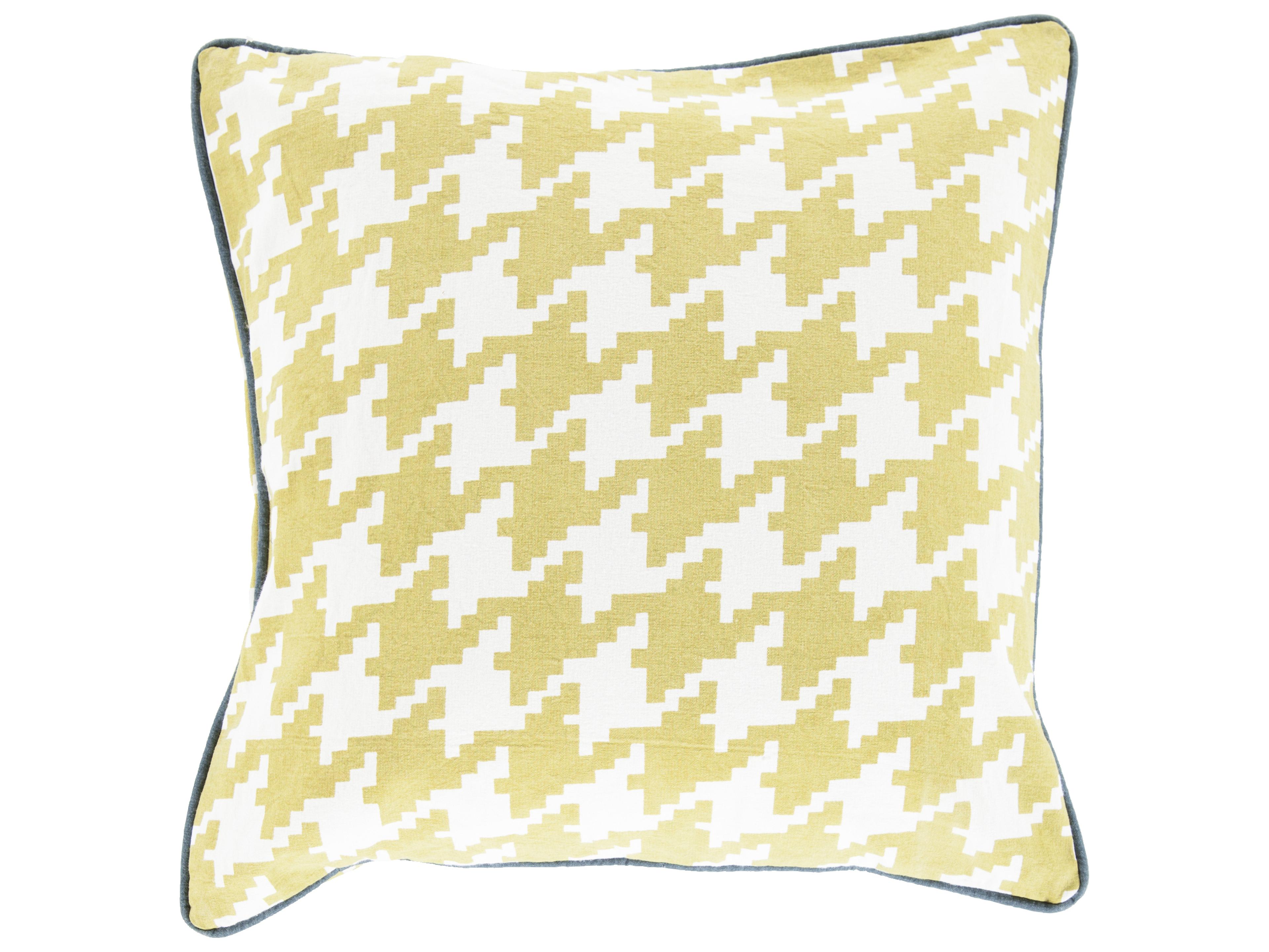 Surya Houndstooth Grass Green Pillow