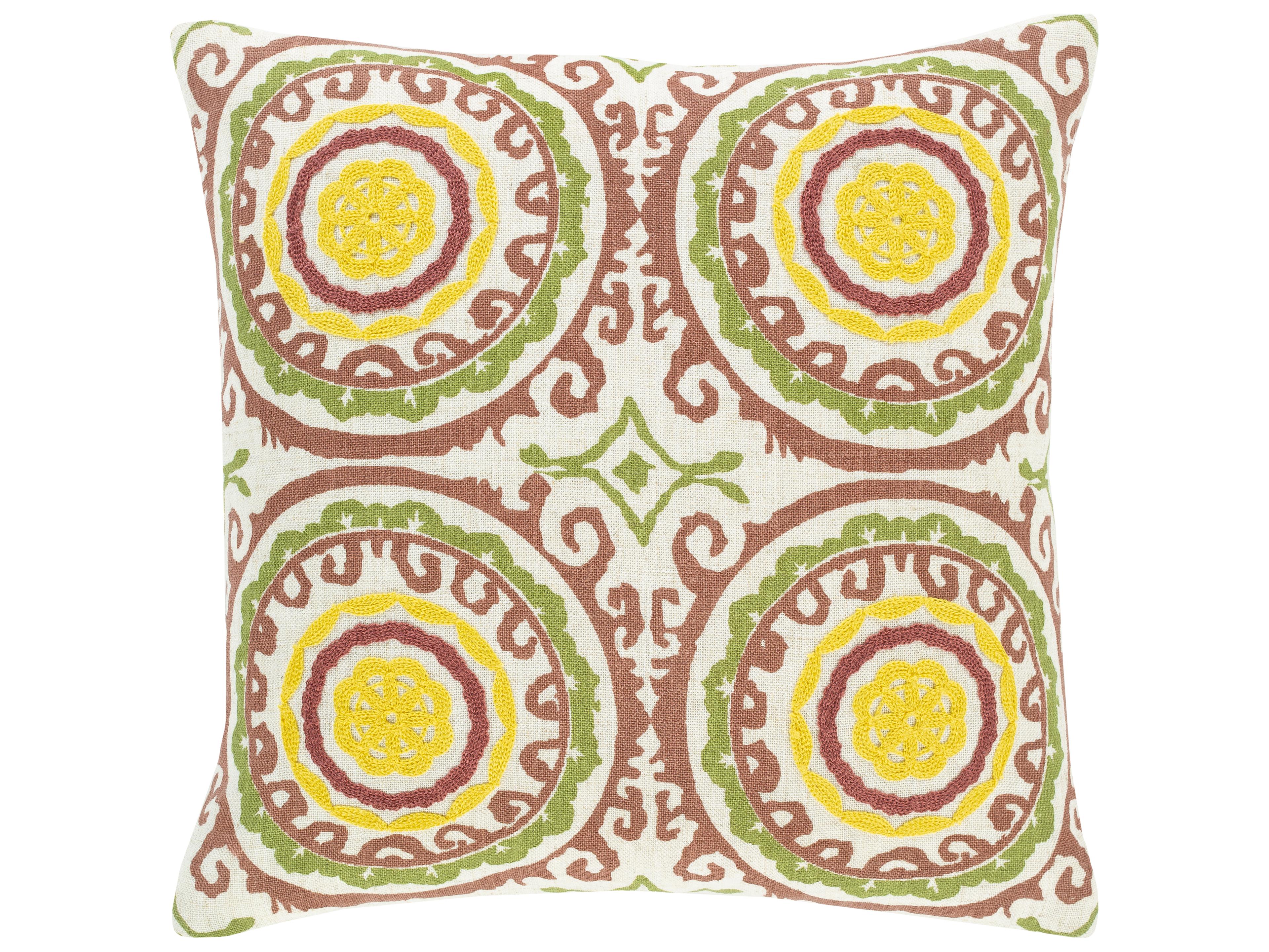 Surya Termez Olive Pillow