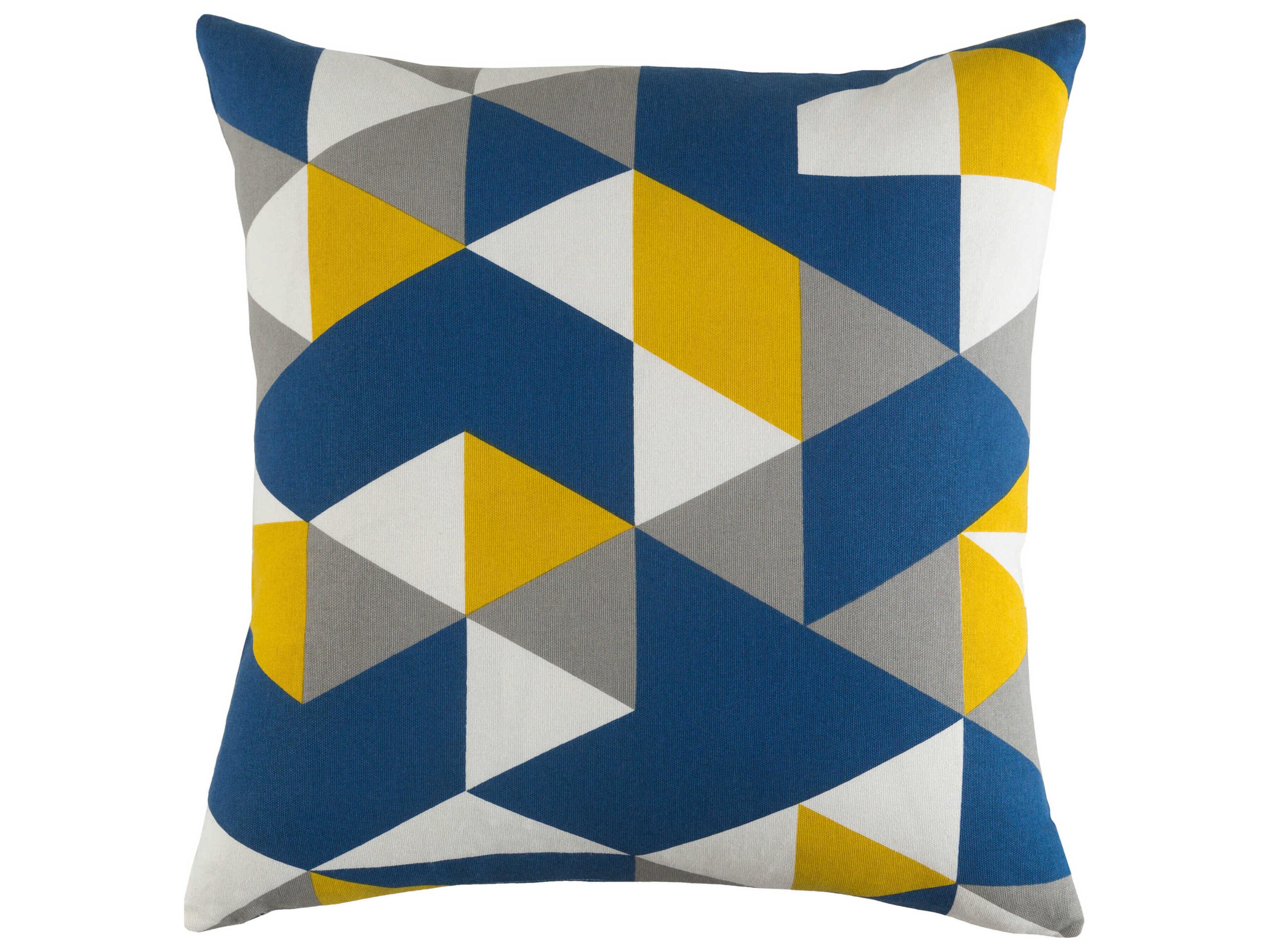 Surya Trudy Yellow / Dark Blue / White Pillow
