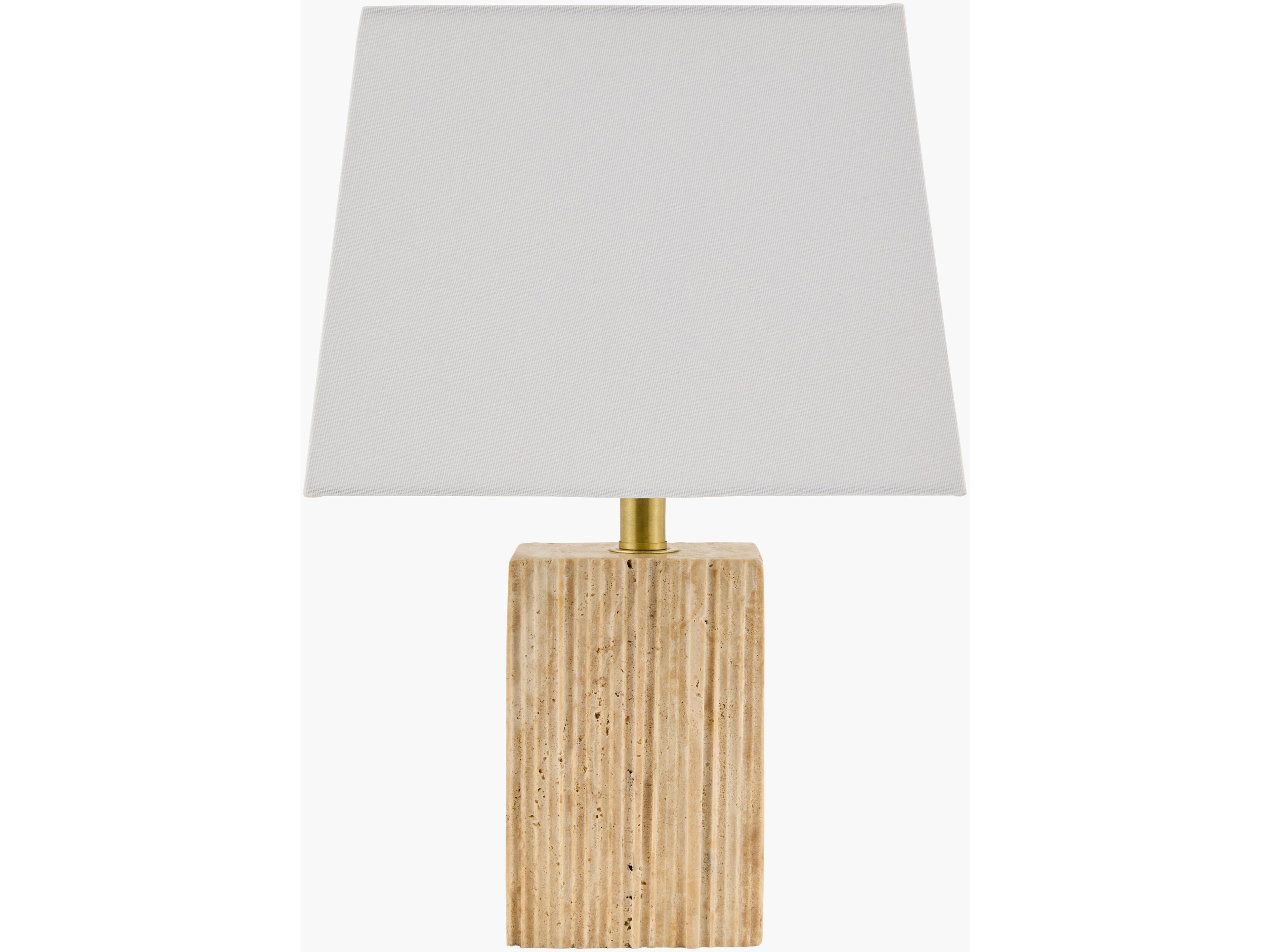 Surya Taboye Brown White Linen Table Lamp