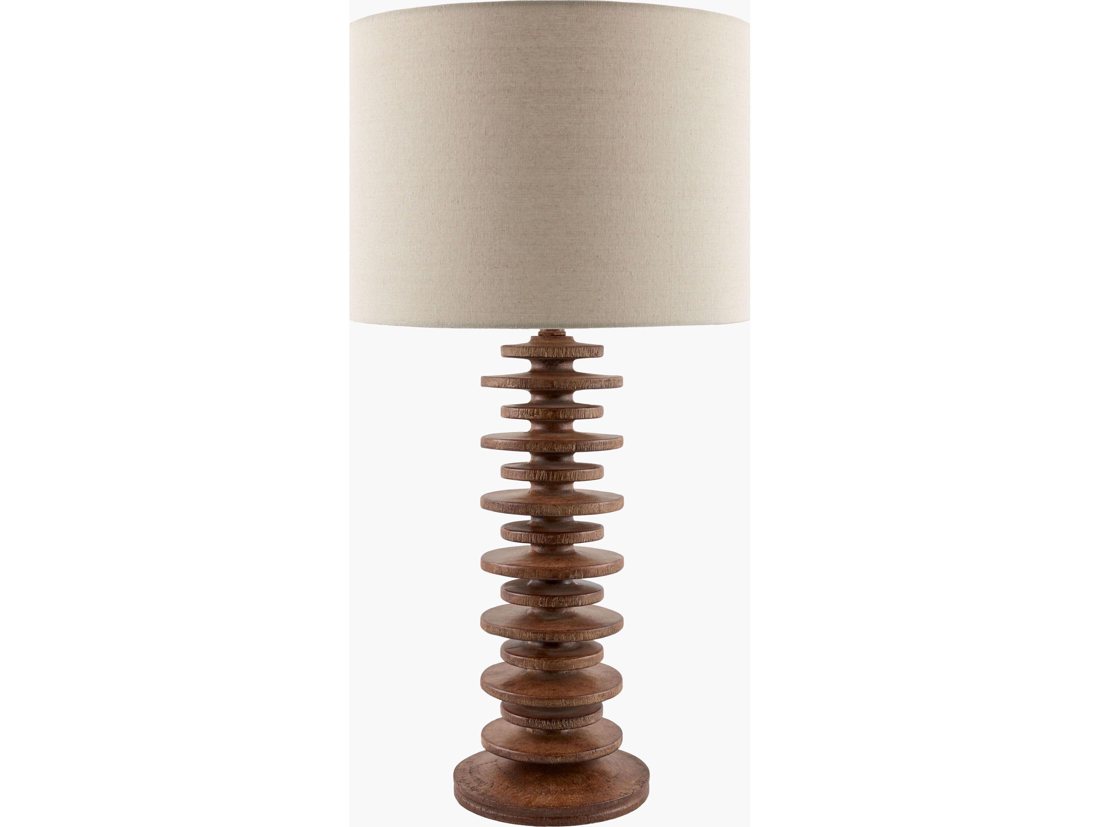 Surya Ukwi Brown Wheat Linen Table Lamp