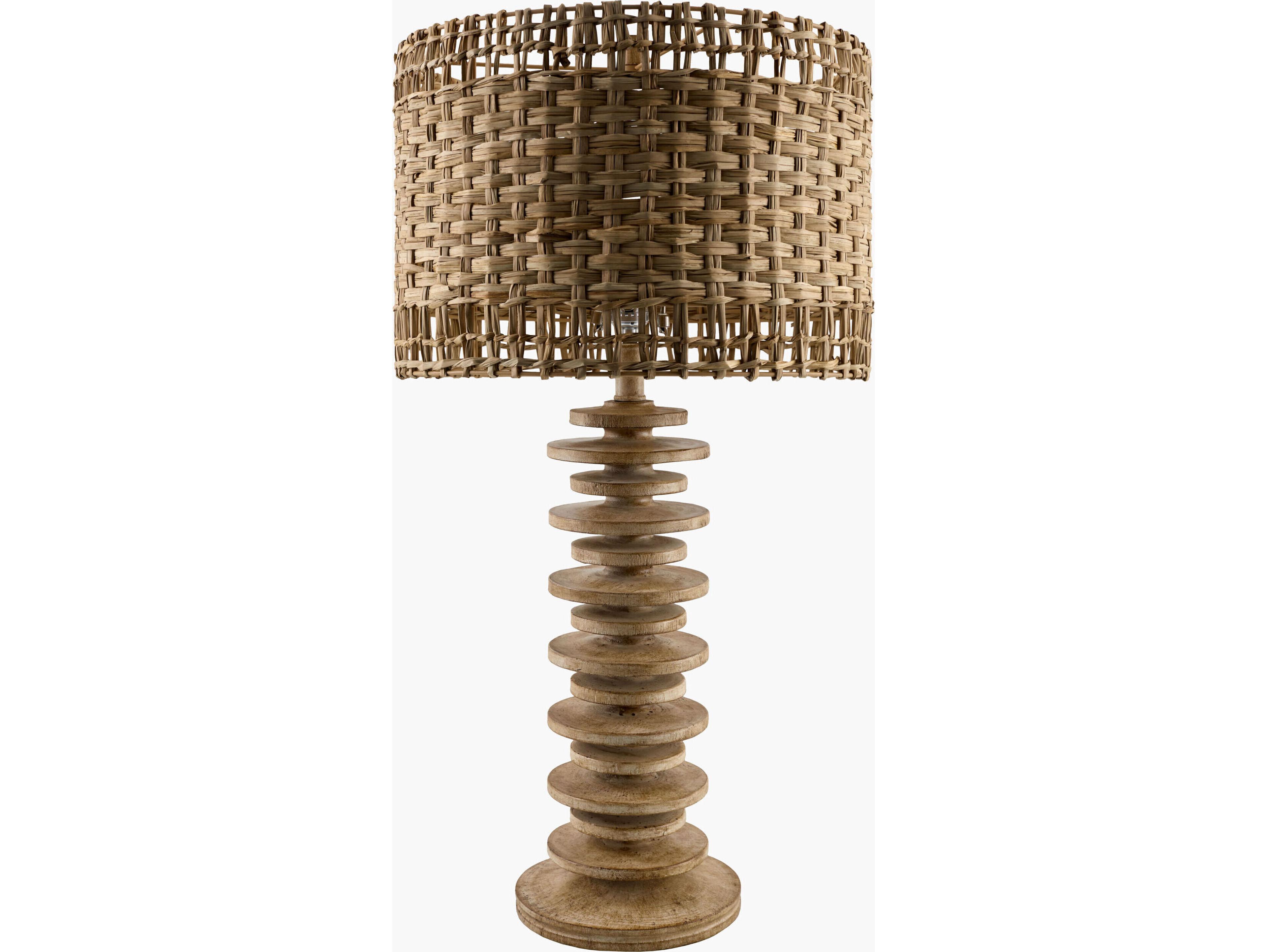 Surya Ukwi Beige Brown Seagrass Table Lamp
