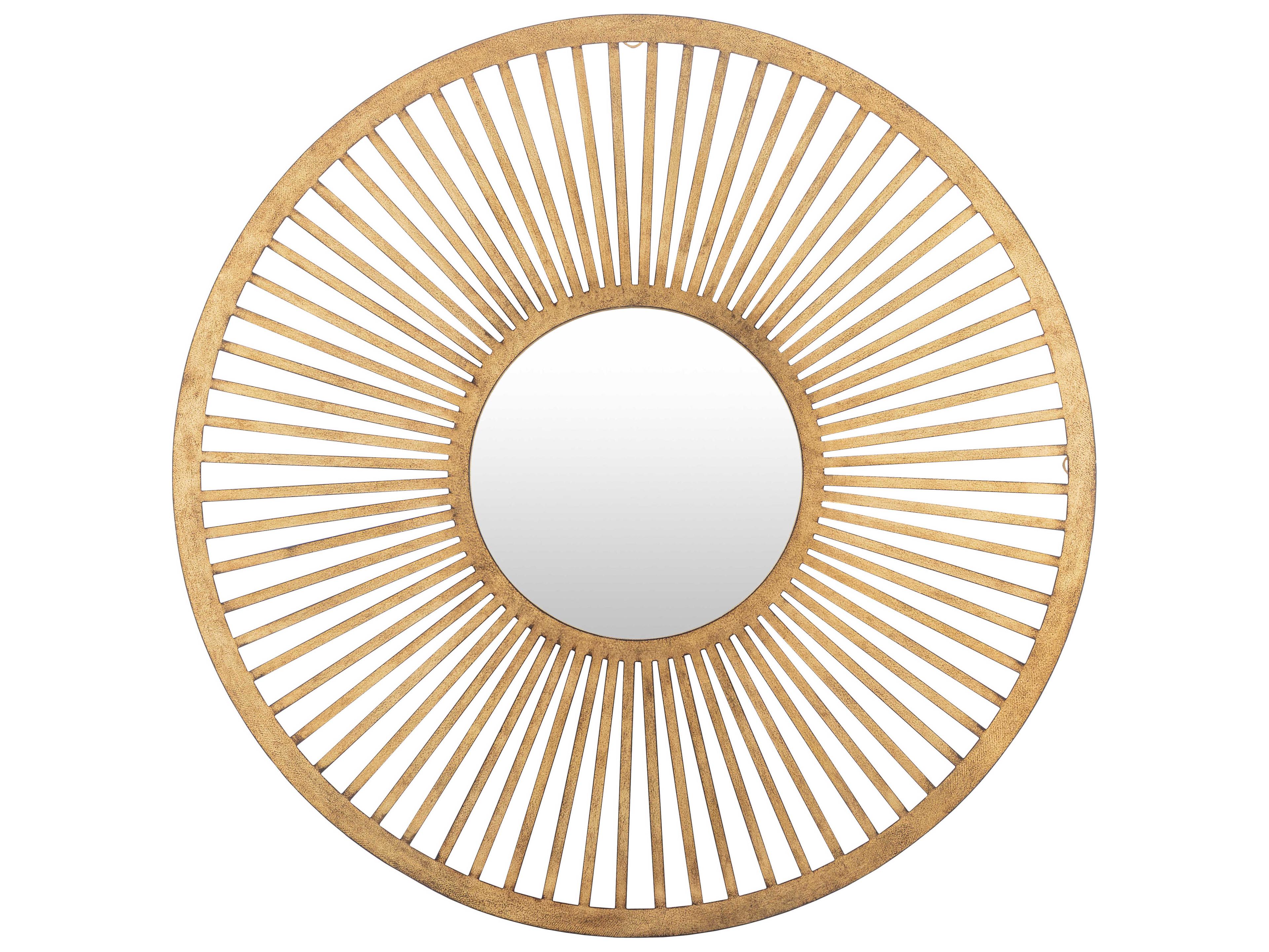 Surya Vision Gold Round Wall Mirror