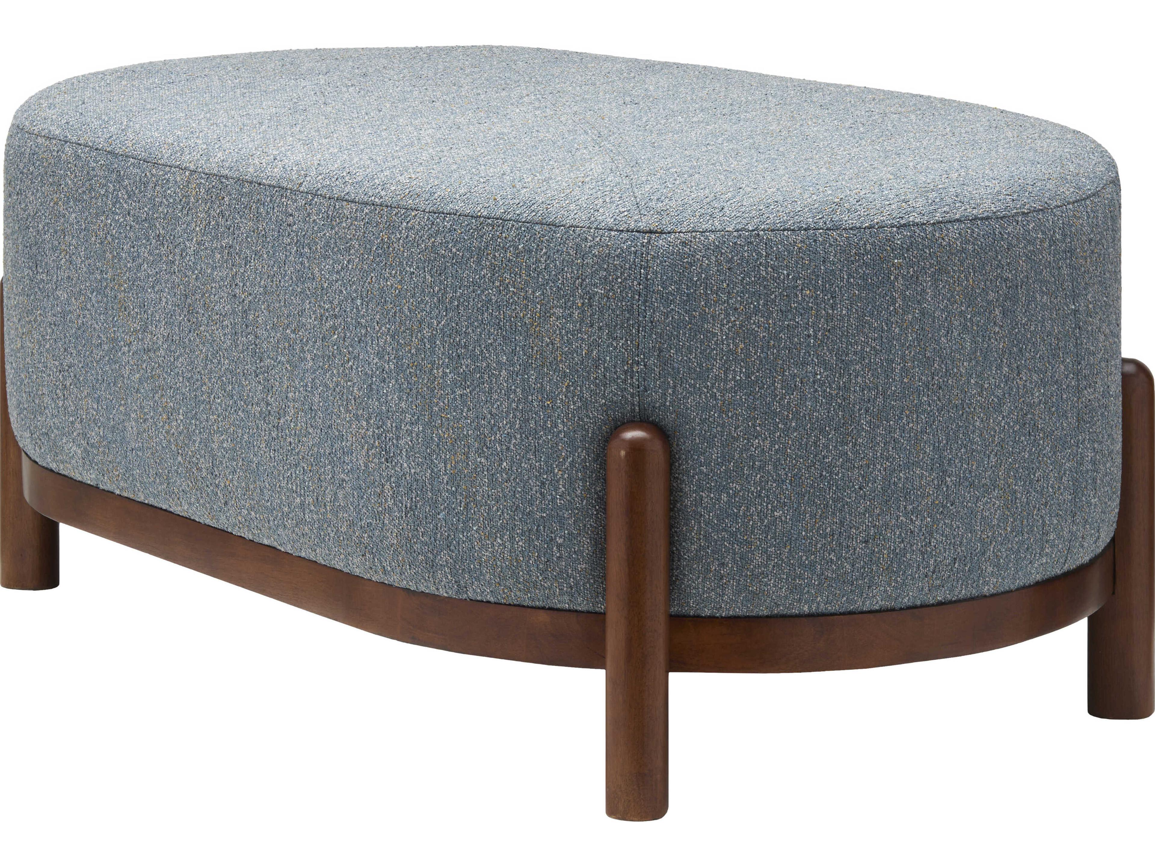 Surya Valek Blue Upholstered Ottoman
