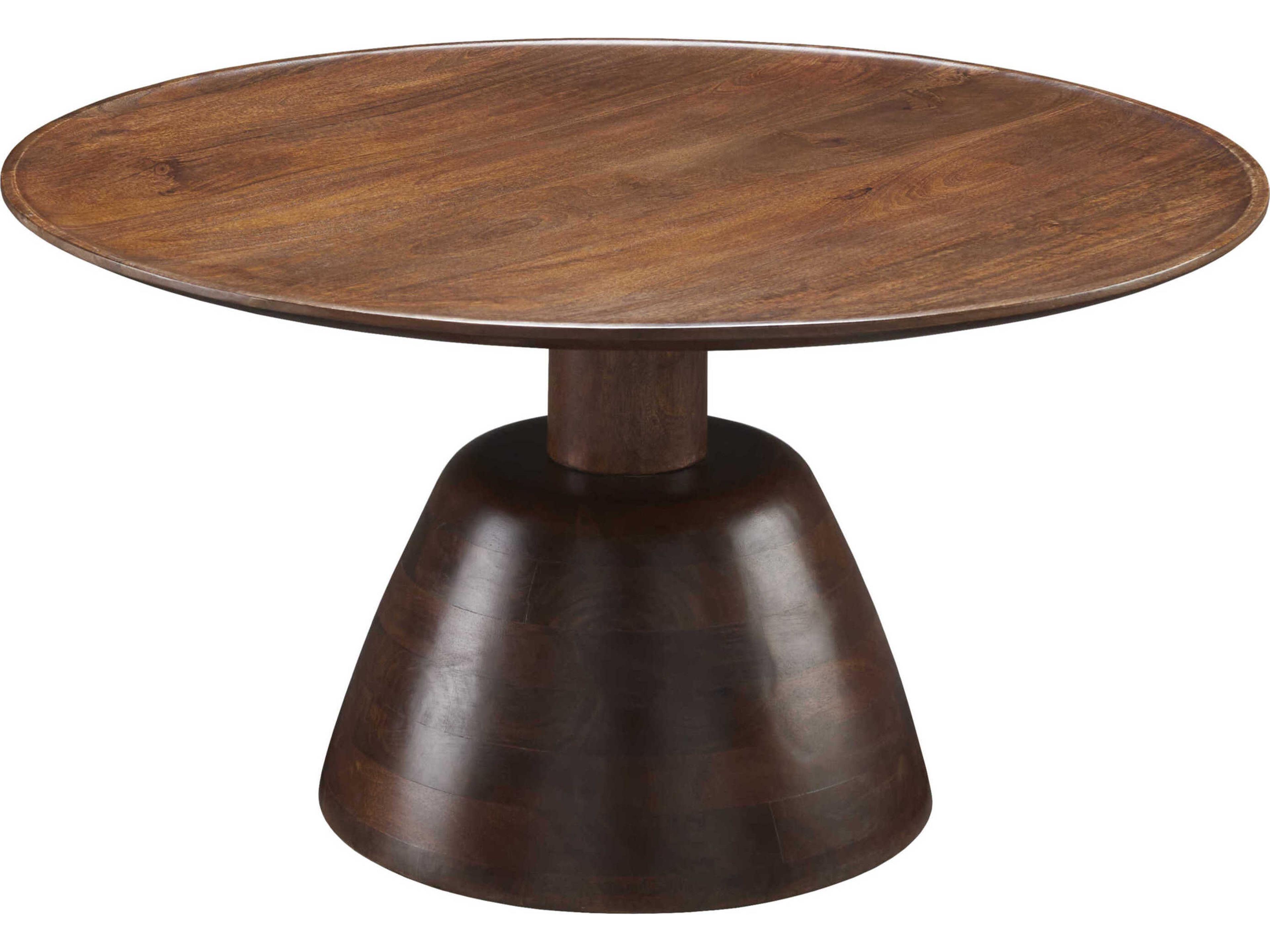 Surya Maeve Round Wood Dark Brown Coffee Table