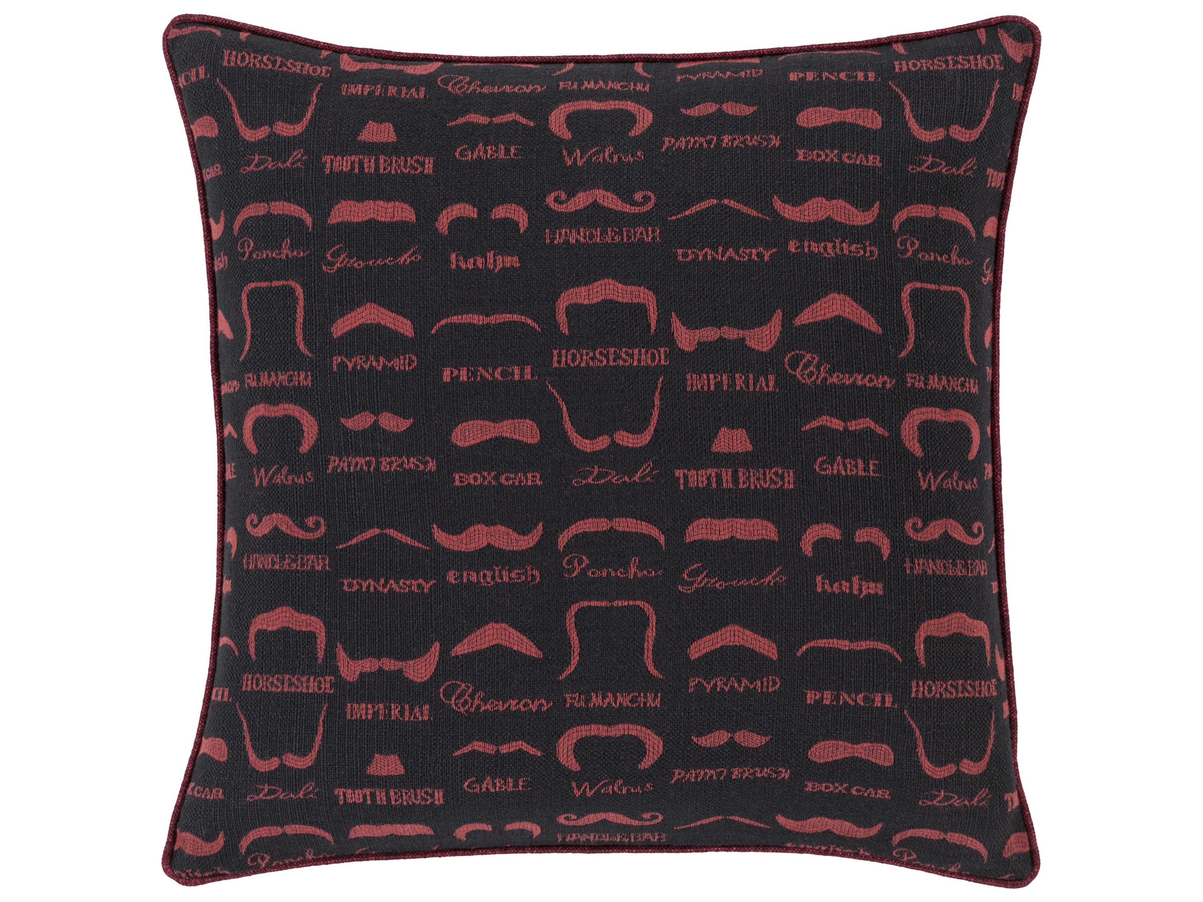 Surya Wax that Stache Magenta Pillow