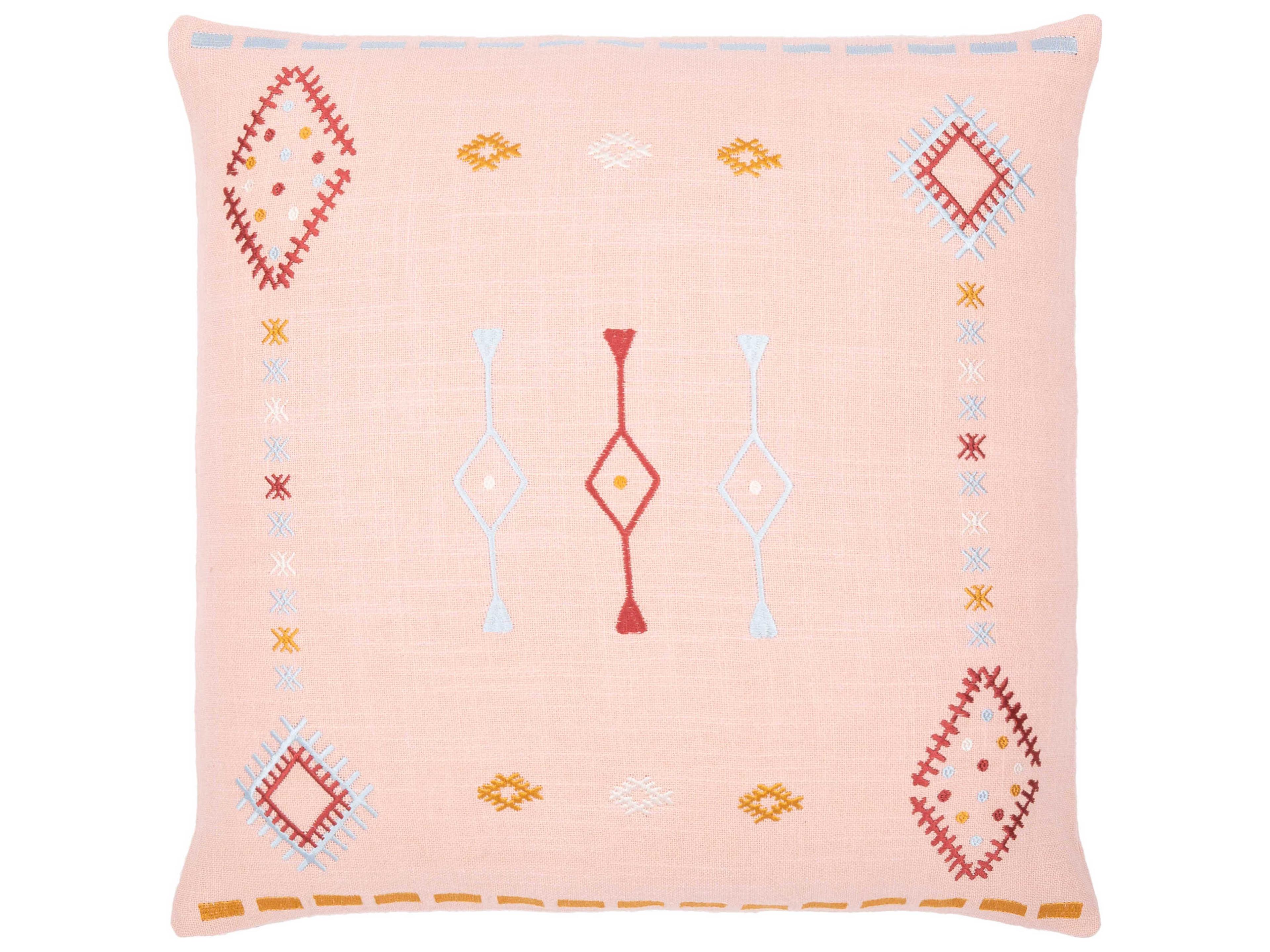 Surya Zina Dusty Pink / Pale Blue / Mustard Pillow
