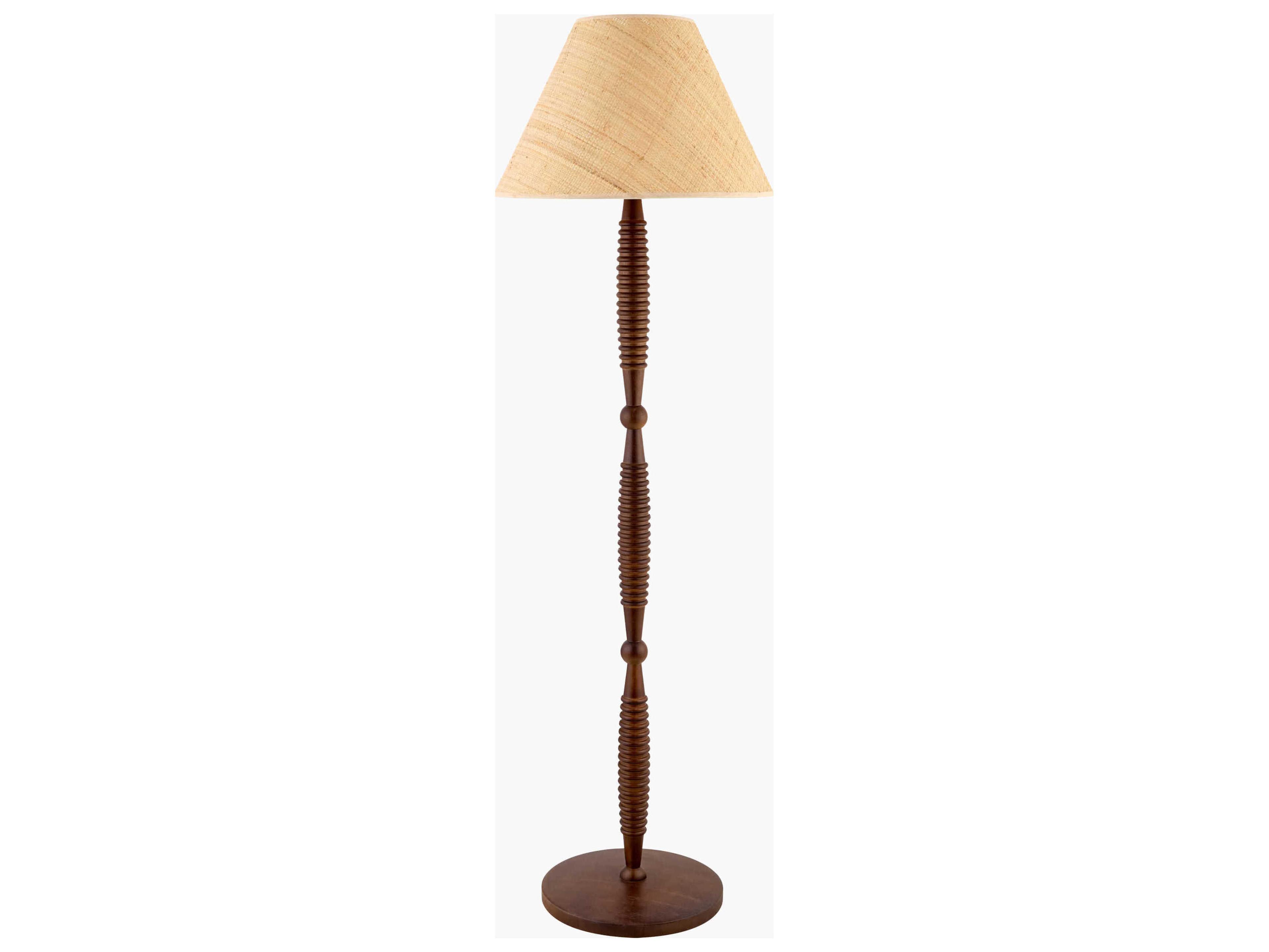 Surya Ziniare Dark Brown White Linen Buffet Lamp