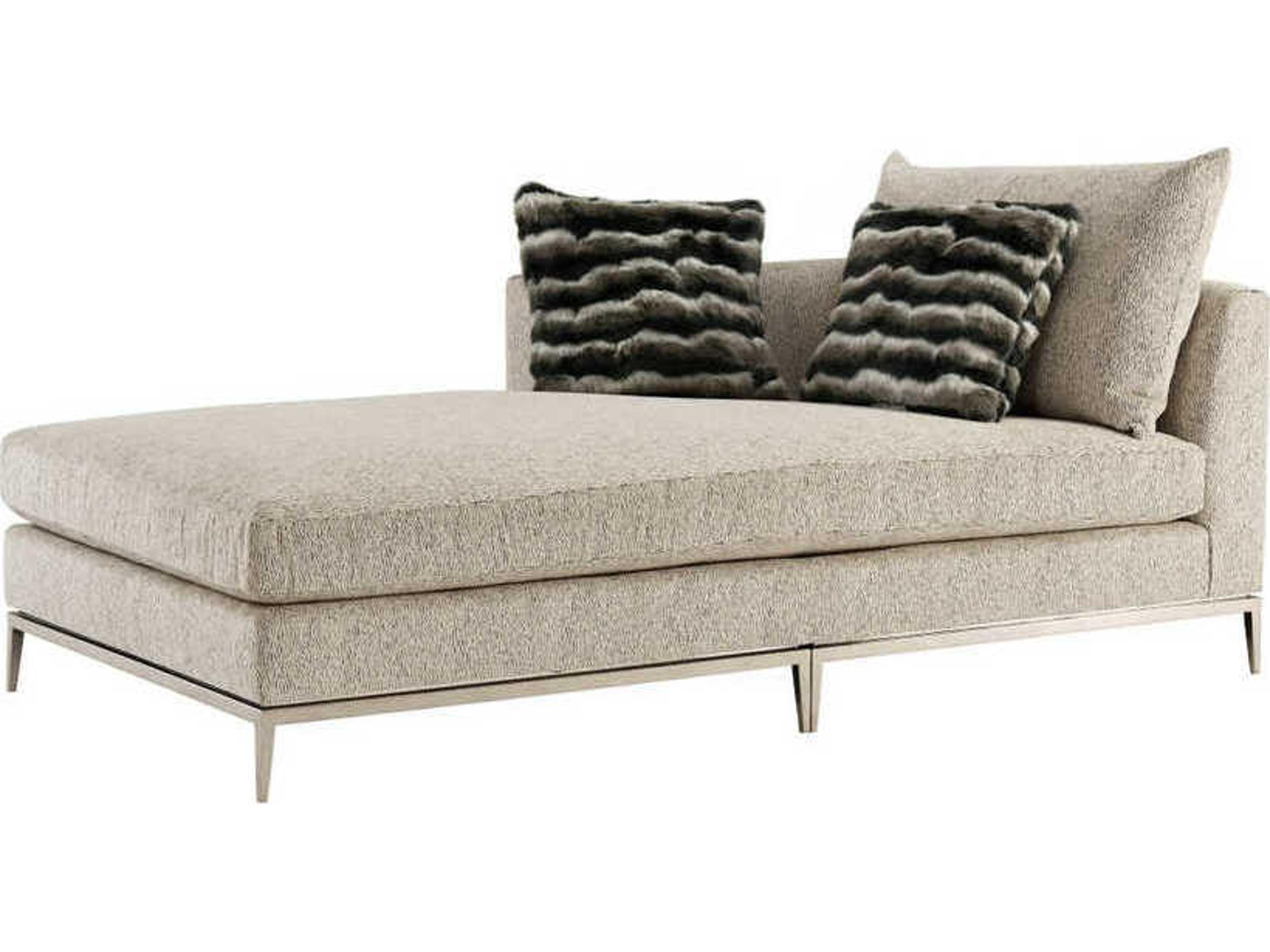 Theodore Alexander Loxely Antique Bronze Upholstered LAF Chaise