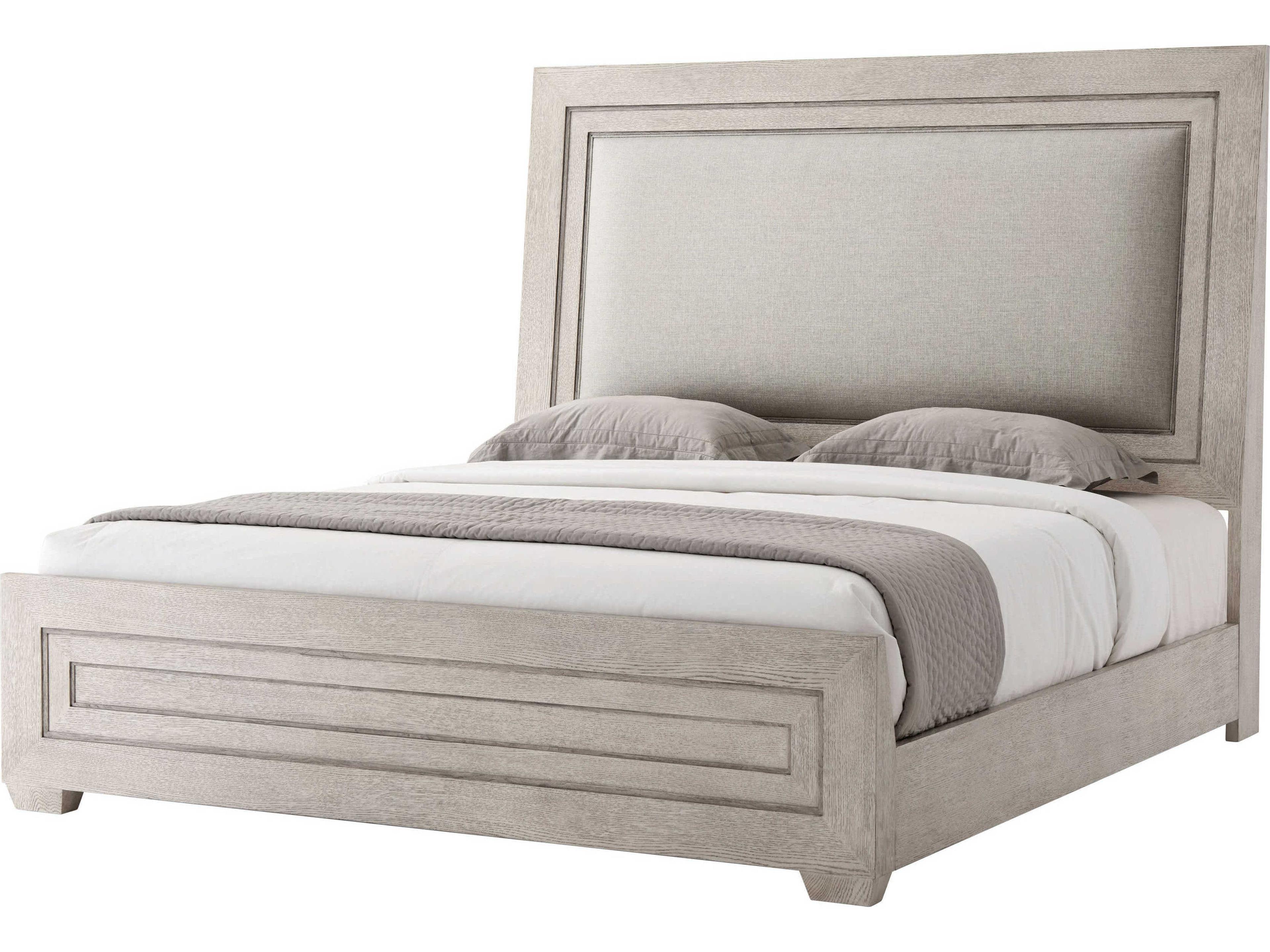 Theodore Alexander Isola Gowan Gray Oak Wood Lauro King Platform Bed