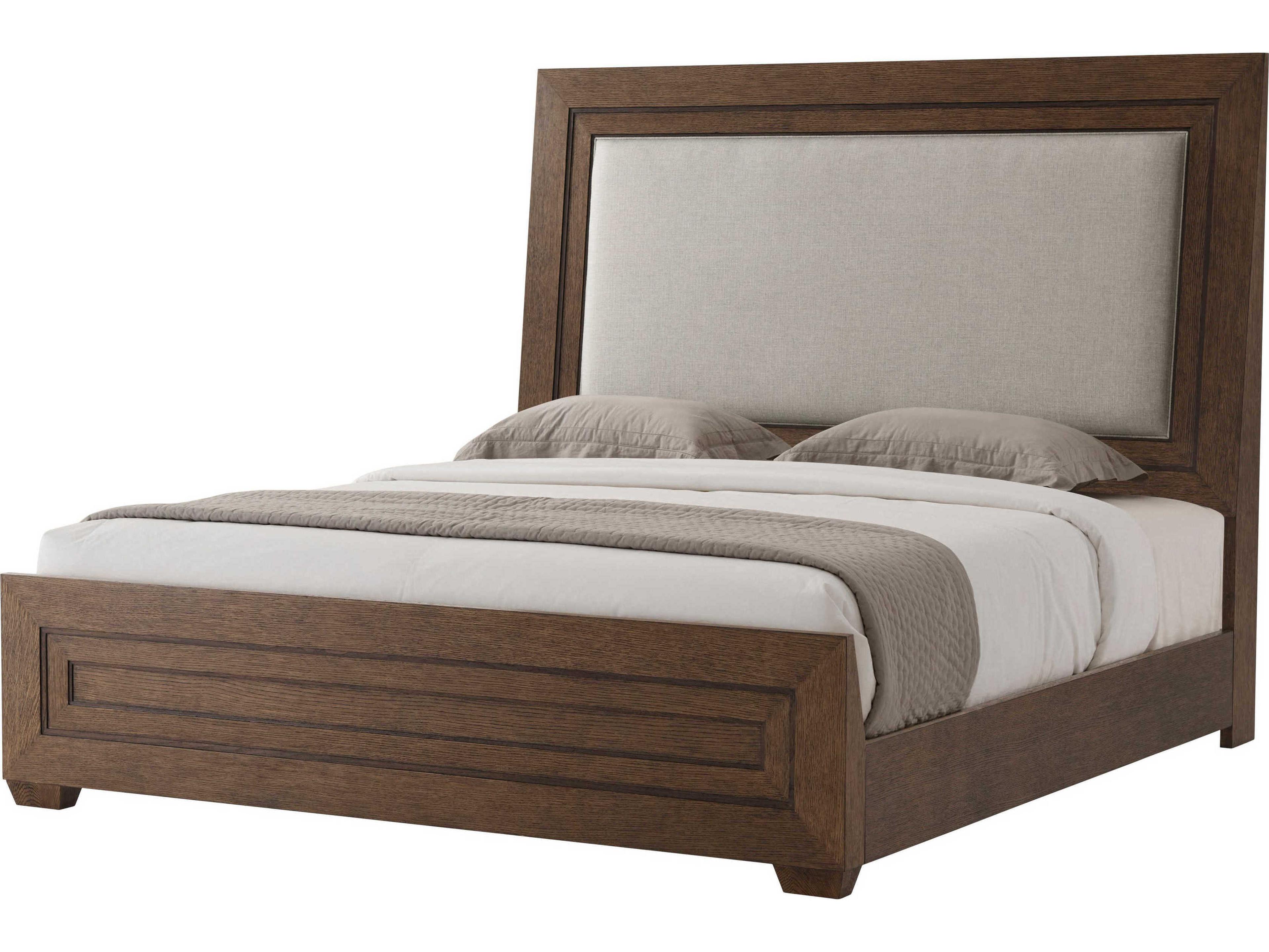 Theodore Alexander Isola Charteris Brown Oak Wood Lauro King Platform Bed