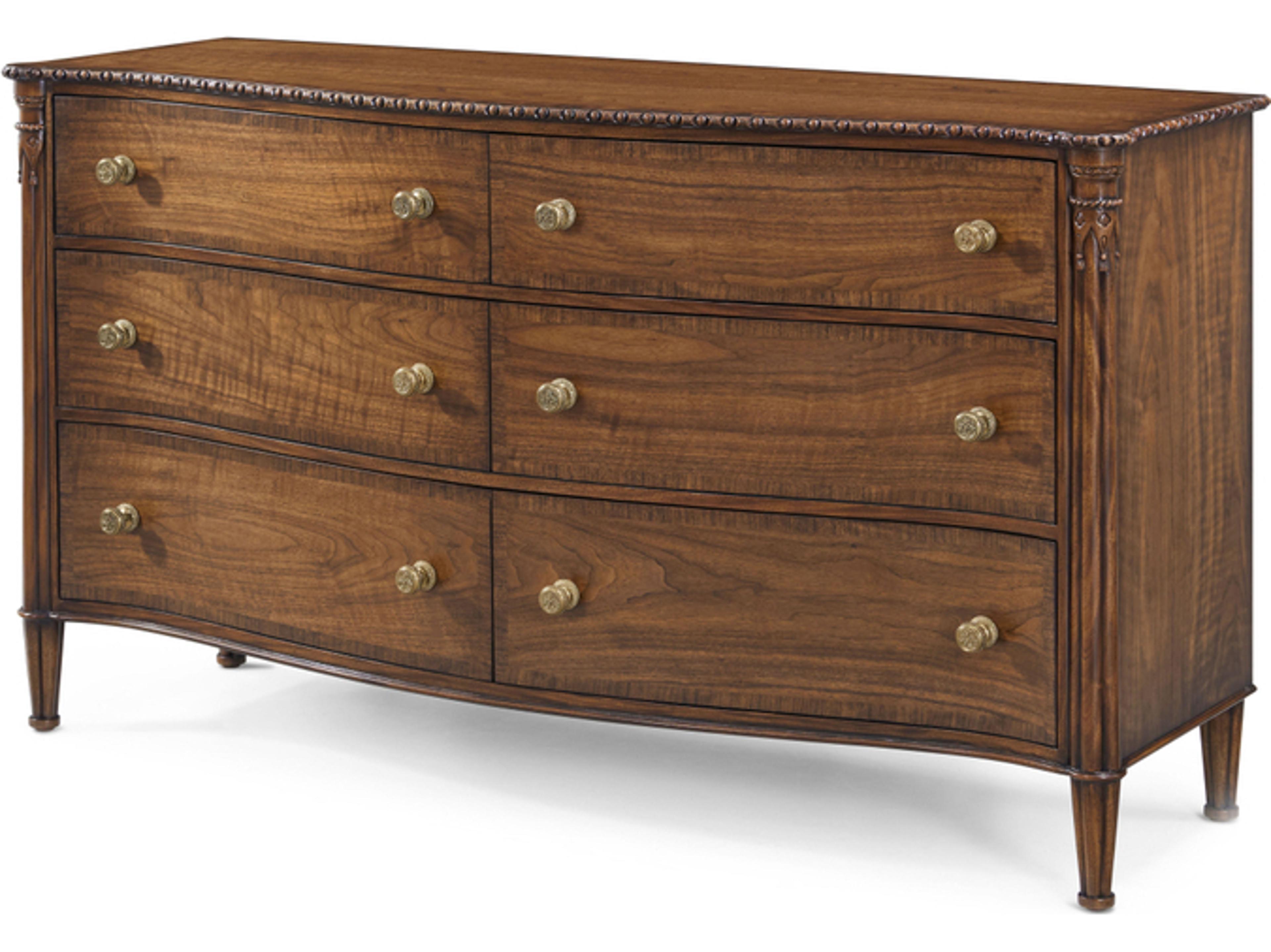 Theodore Alexander Althorp Living History 6-Drawers Brown Cherry Wood Double Dresser