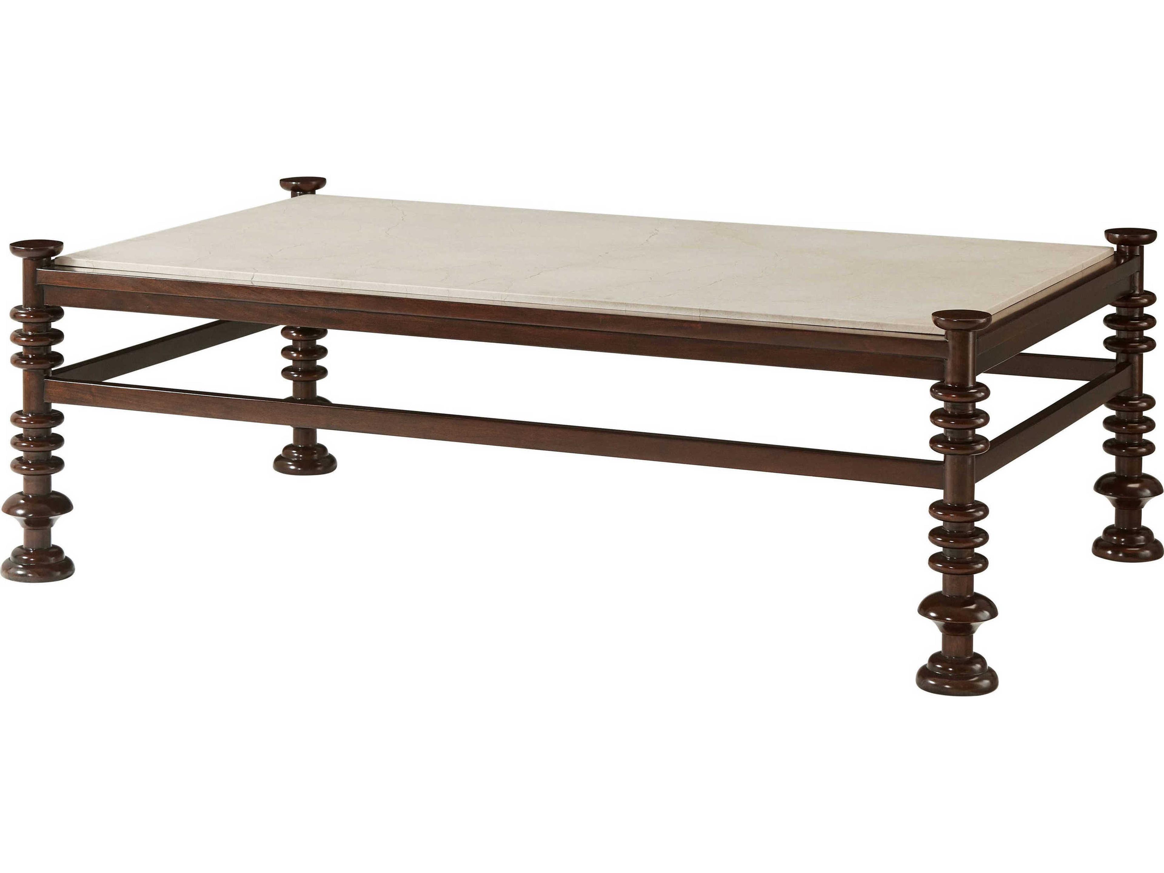 Theodore Alexander Alexa Hampton Rectangular Marble Cambridge James Cocktail Table