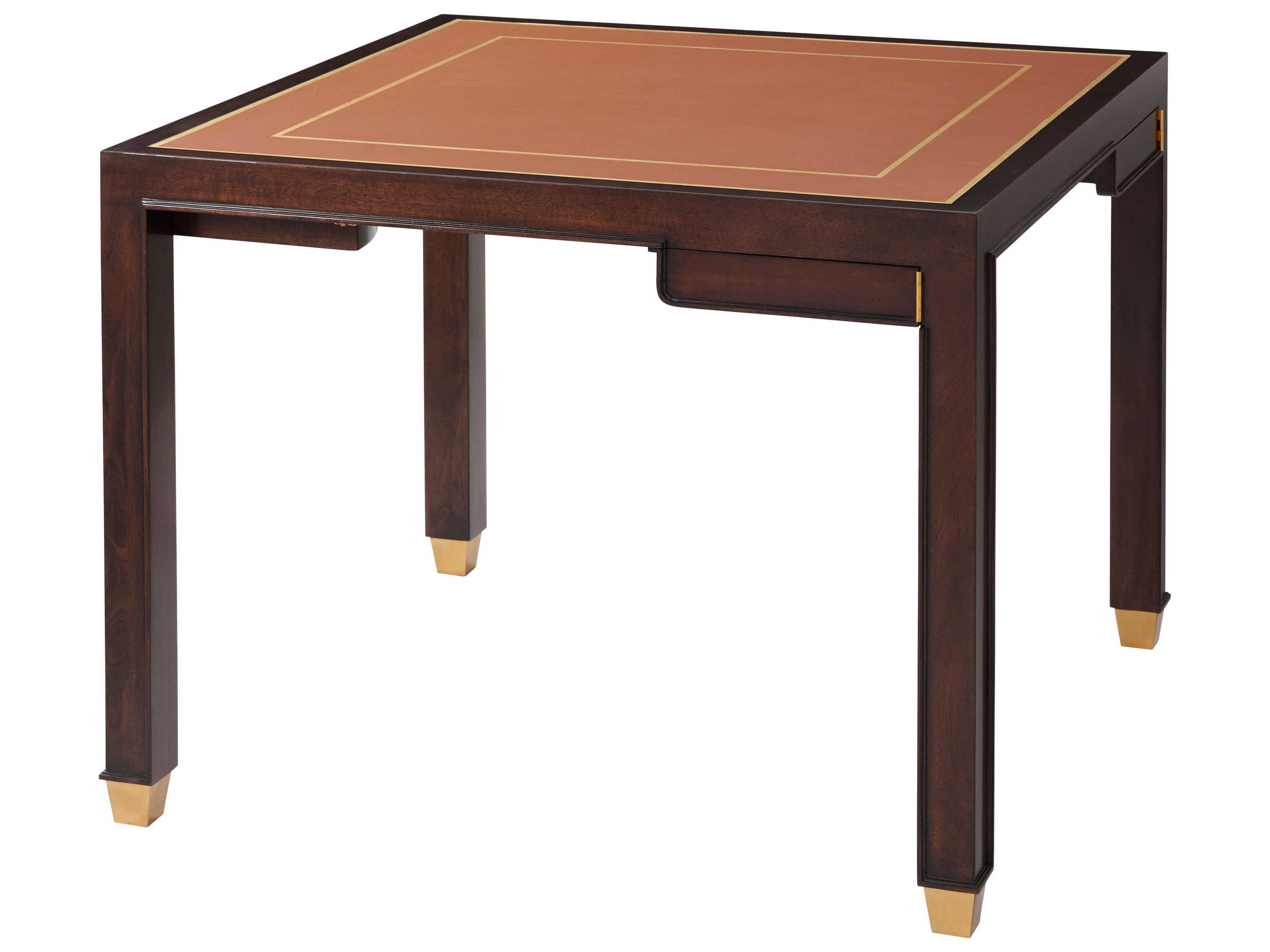 Theodore Alexander Alexa Hampton Brown Mahogany Wood Caramel Antonio Game Table