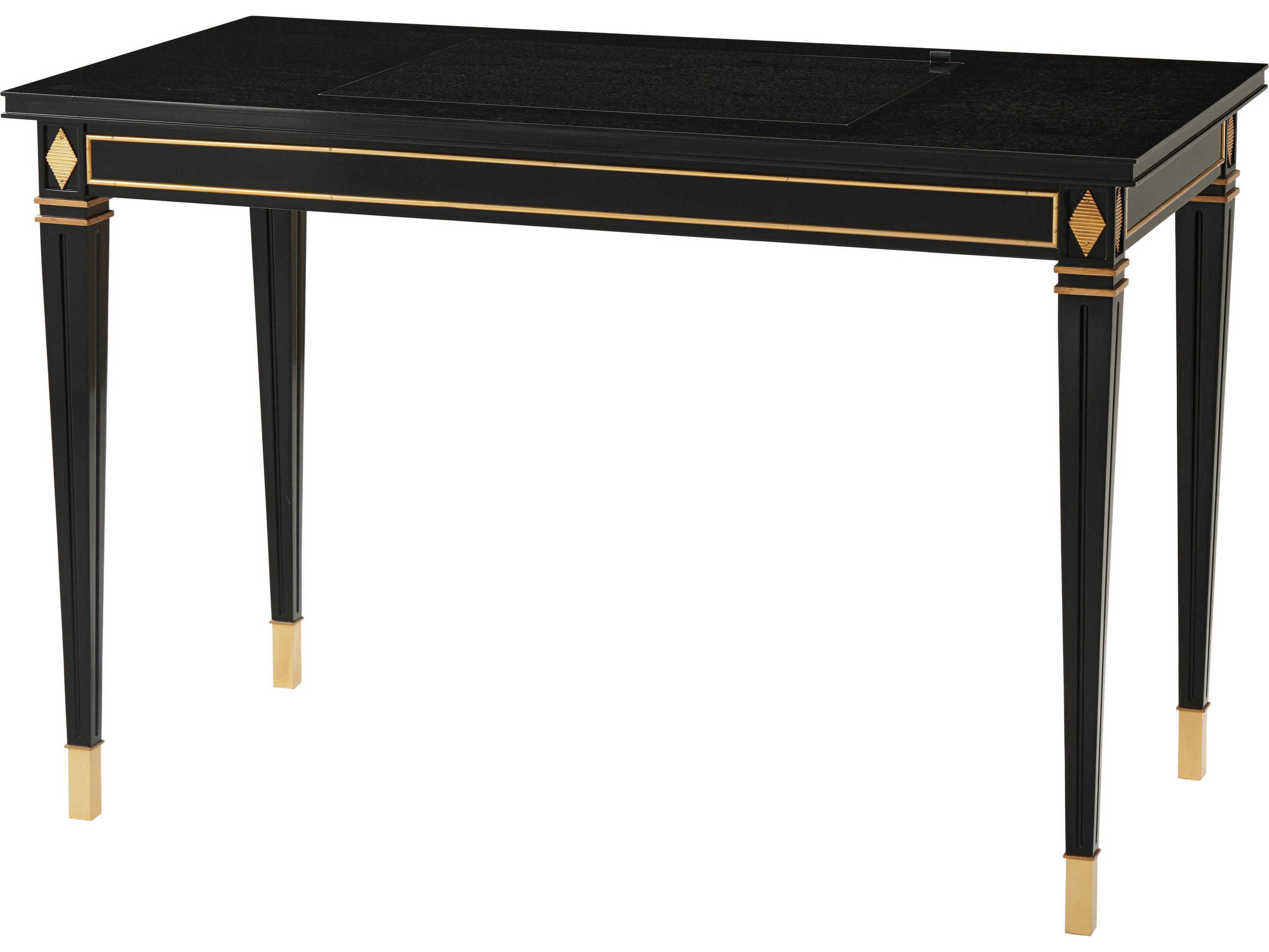 Theodore Alexander Alexa Hampton Black Mahogany Wood Seal Sargent Game Table