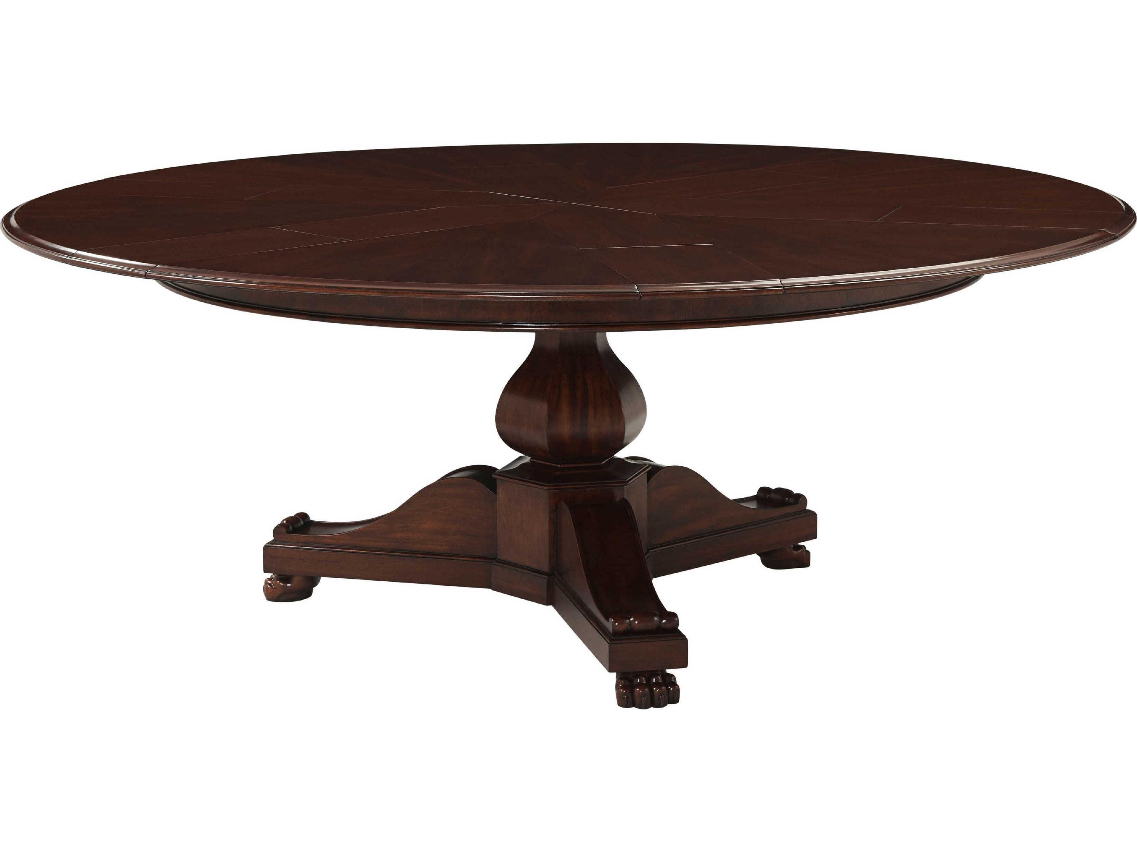 Theodore Alexander Alexa Hampton Round Wood Kings Leo Jupe Dining Table