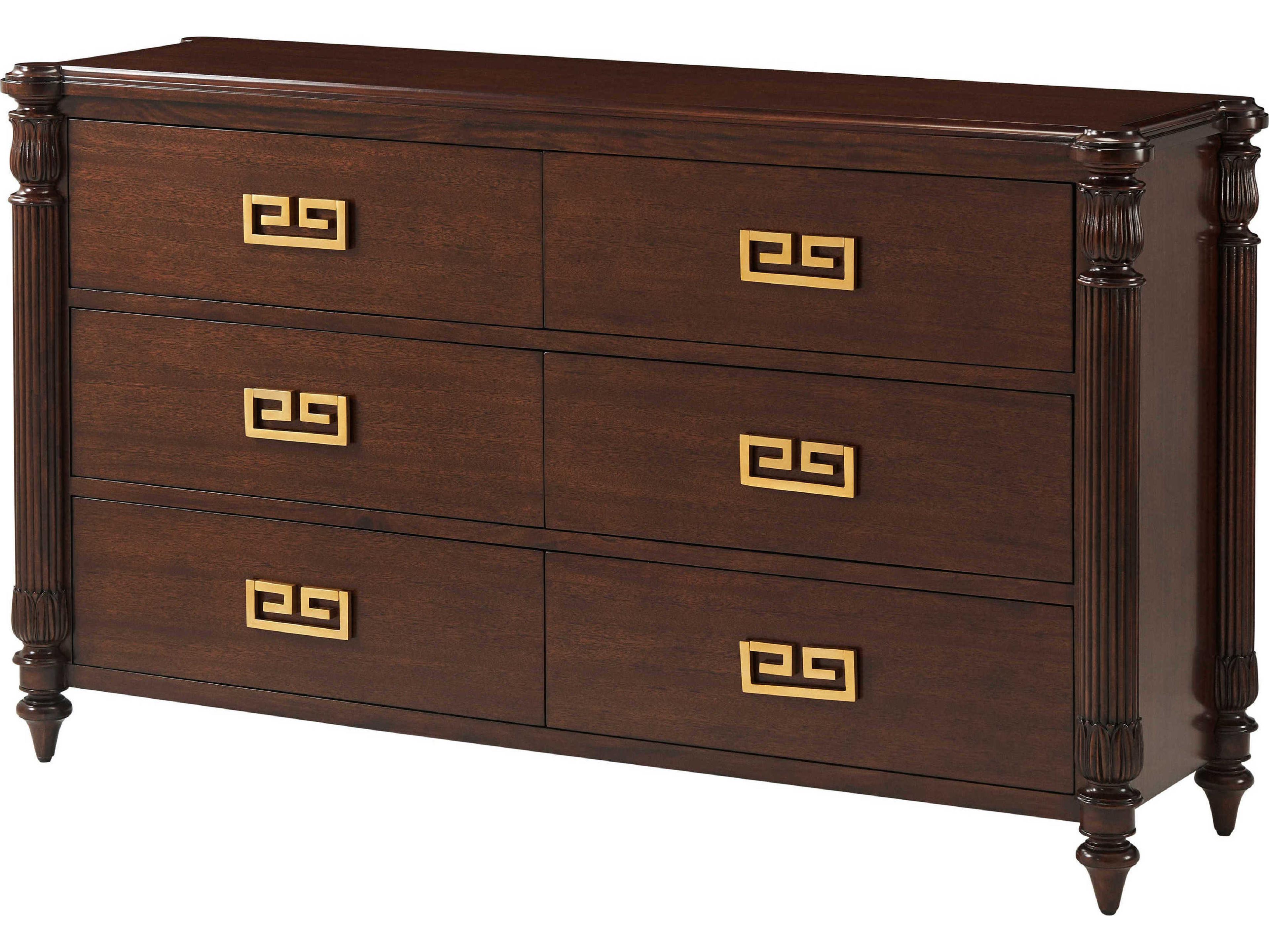 Theodore Alexander Alexa Hampton 6-Drawers Cambridge Brown Duane Double Dresser