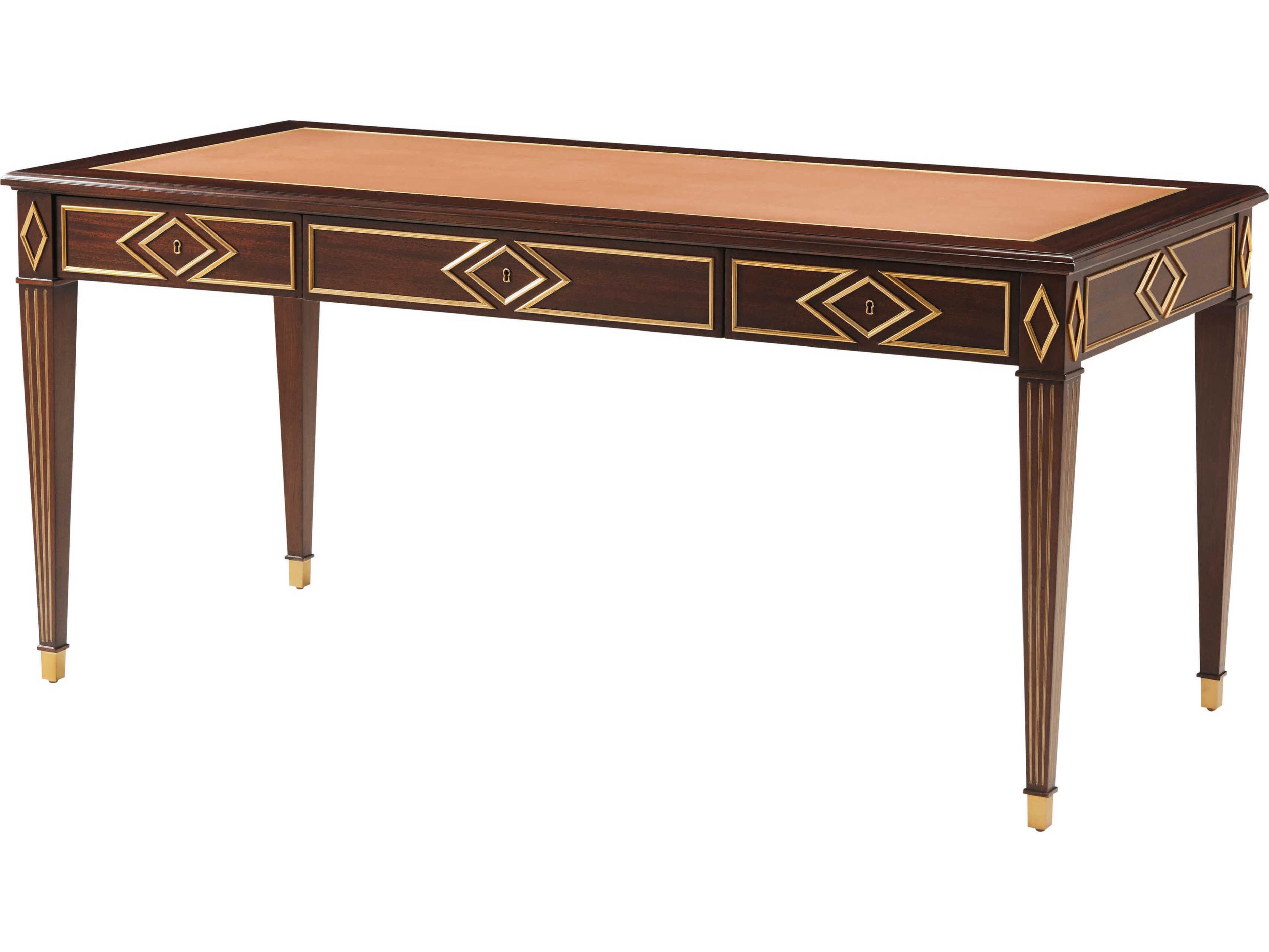 Theodore Alexander Alexa Hampton Caramel Gold Brown Eugenia Writing Desk