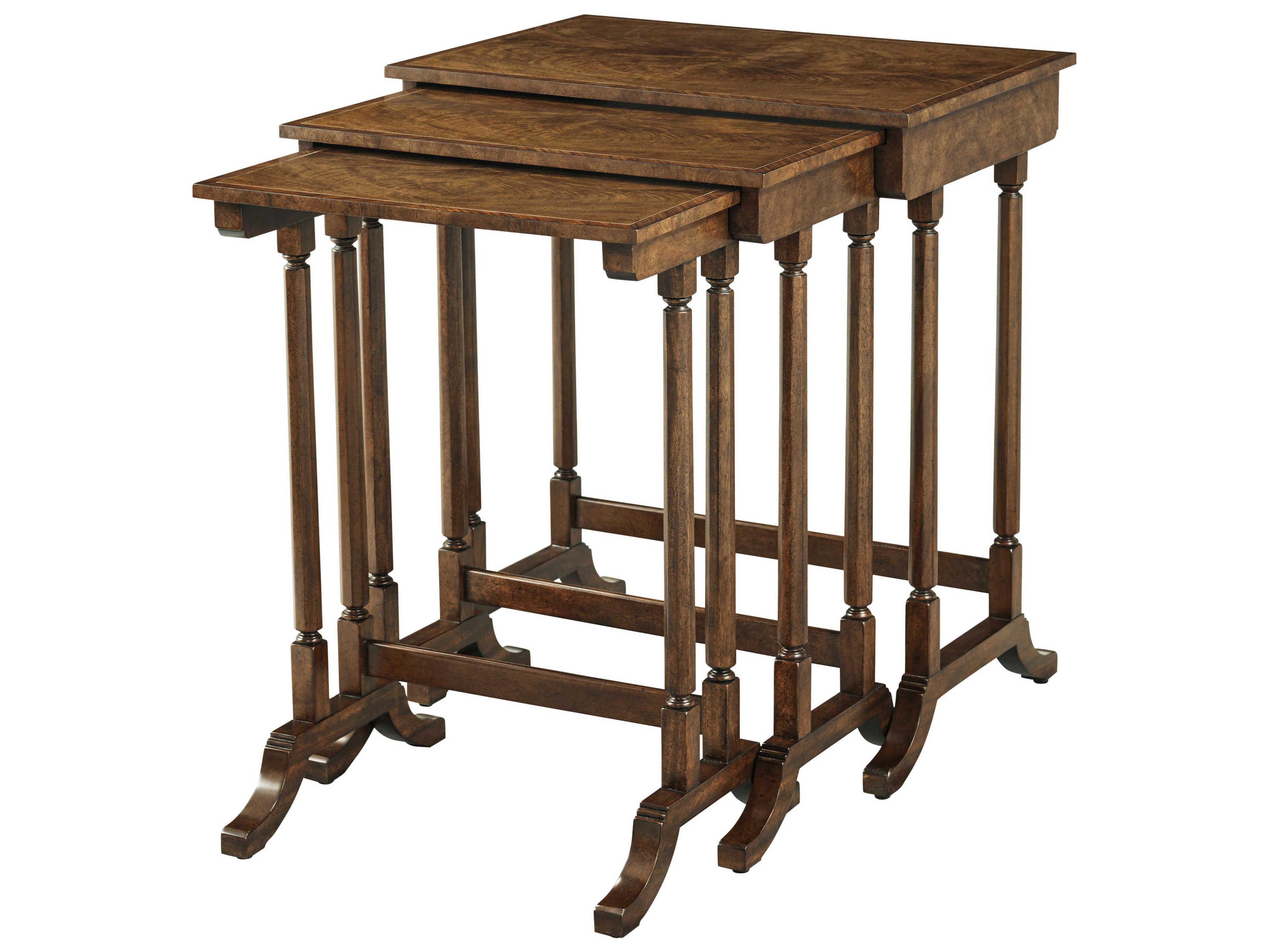 Theodore Alexander Sloane Rectangular Wood Raj Sloane Nesting End Table