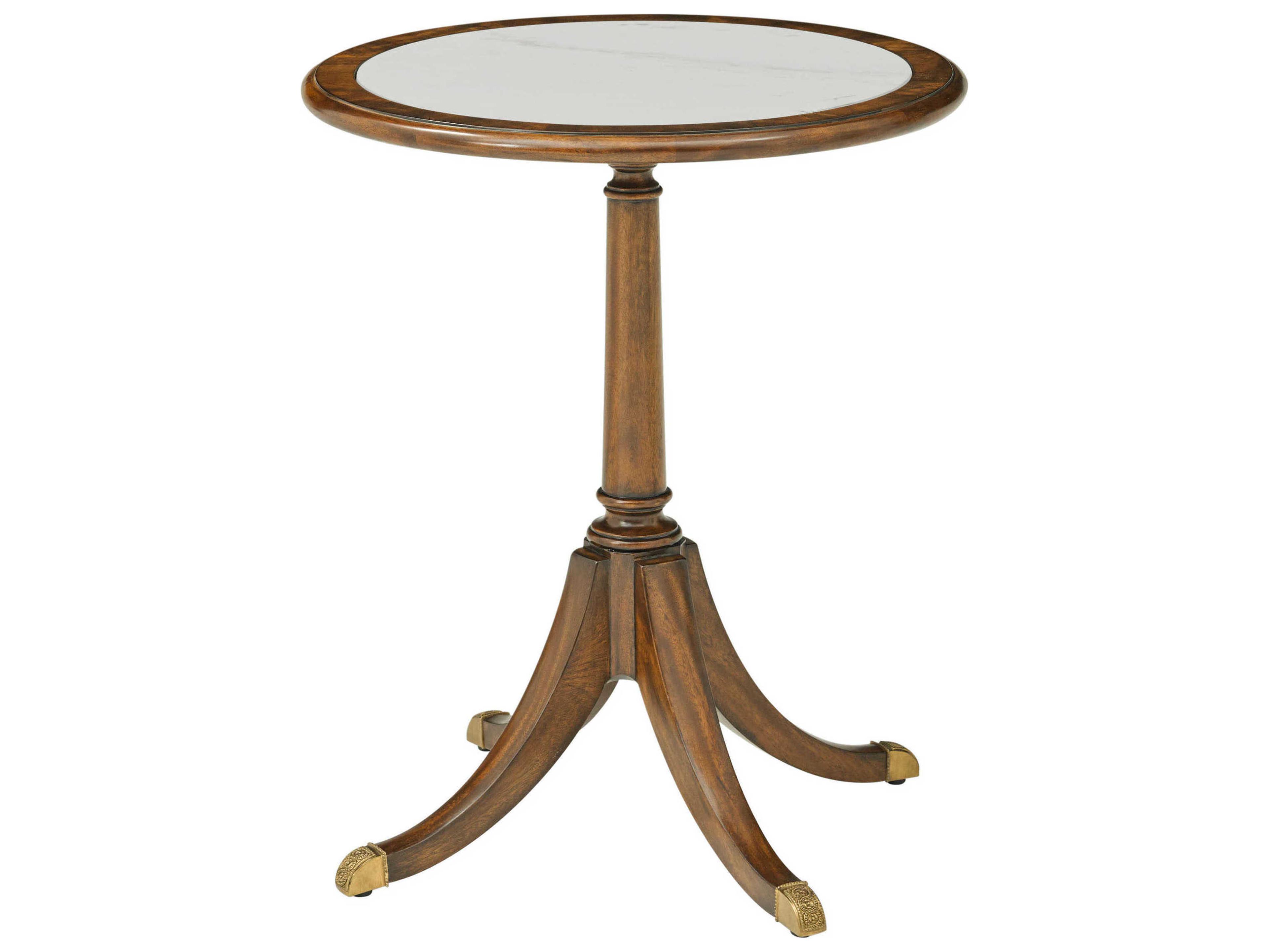 Theodore Alexander Sloane Round Marble Sc Cerejeira Sloane End Table