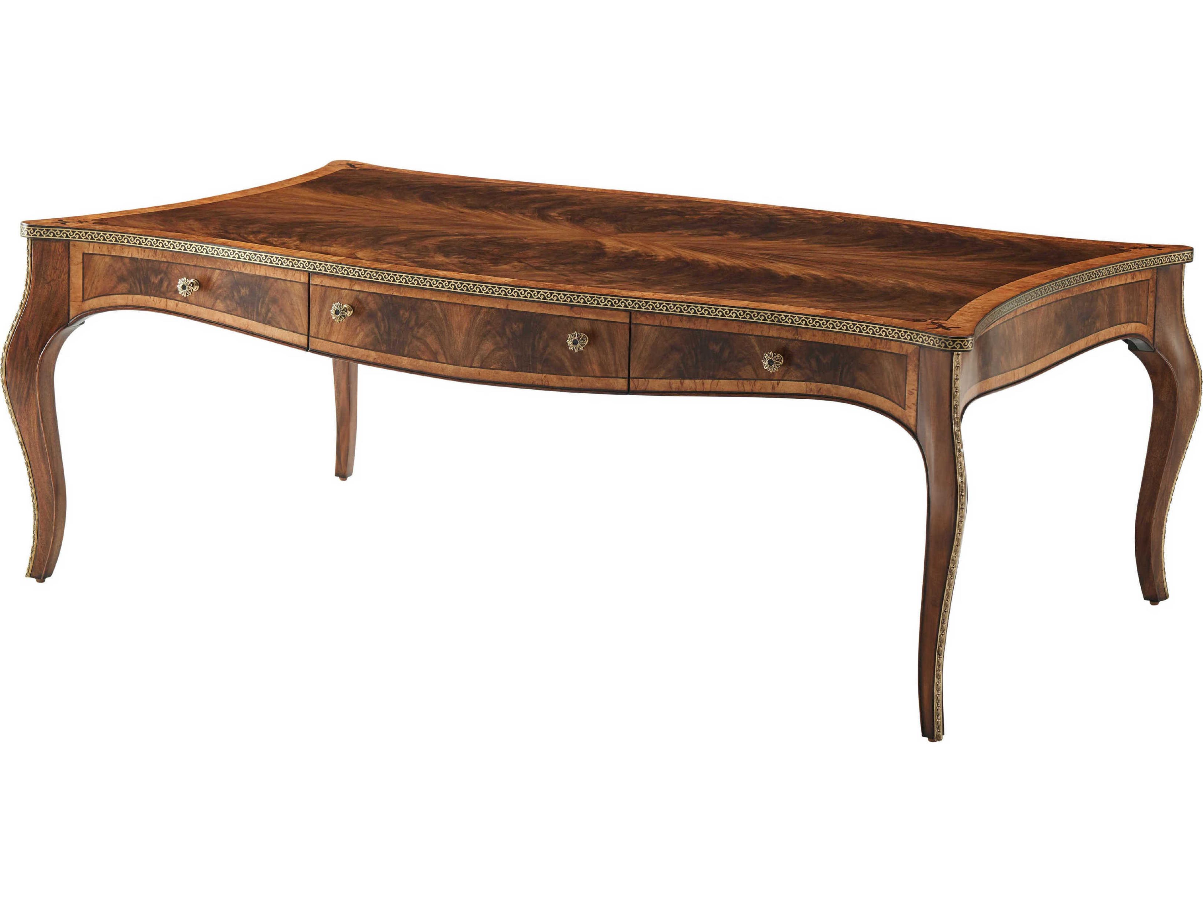Theodore Alexander Stephen Church Rectangular Wood Patrician Harper Cocktail Table