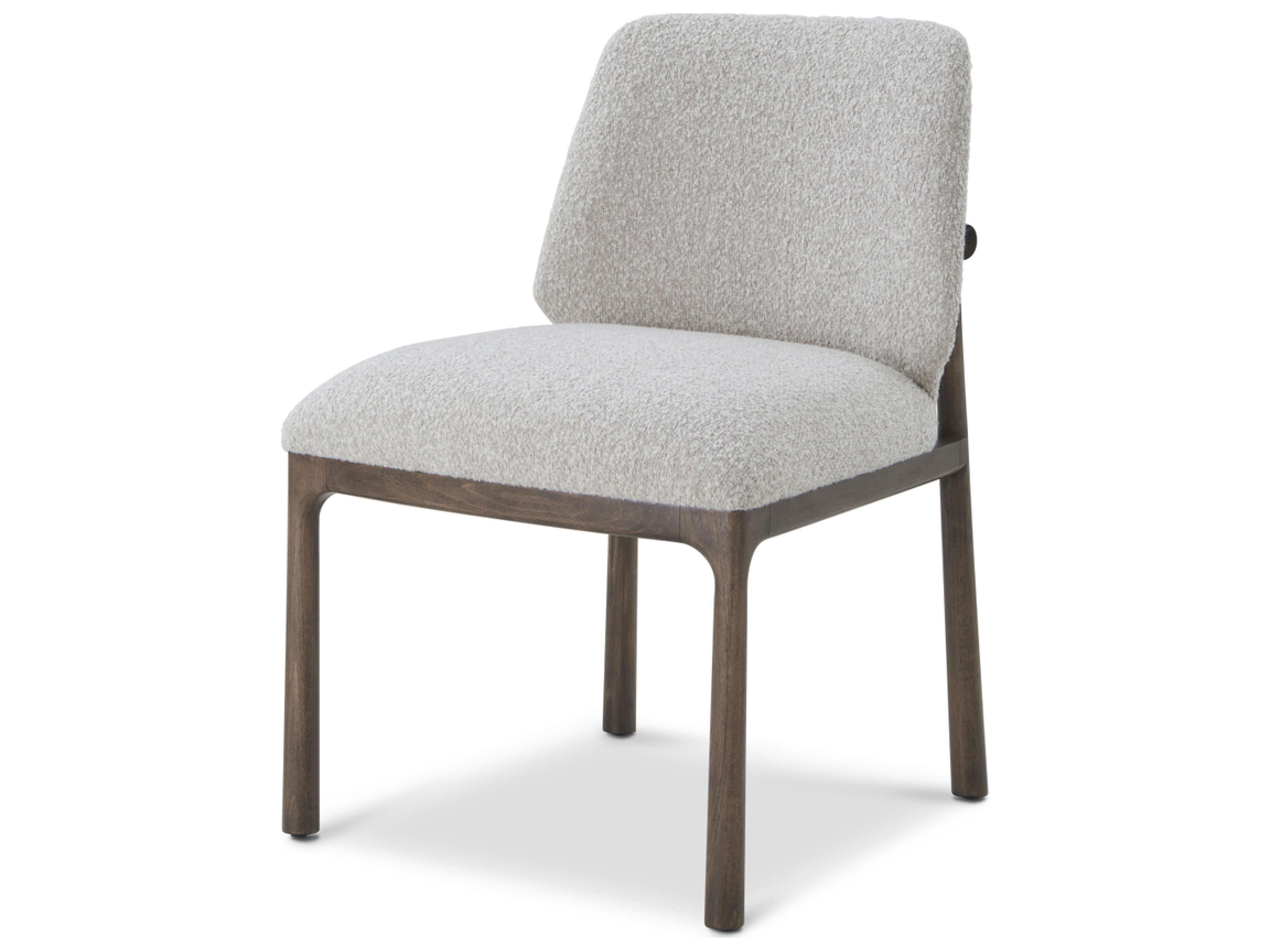 Theodore Alexander Urbane Rubberwood Gray Upholstered Armless Dining Chair