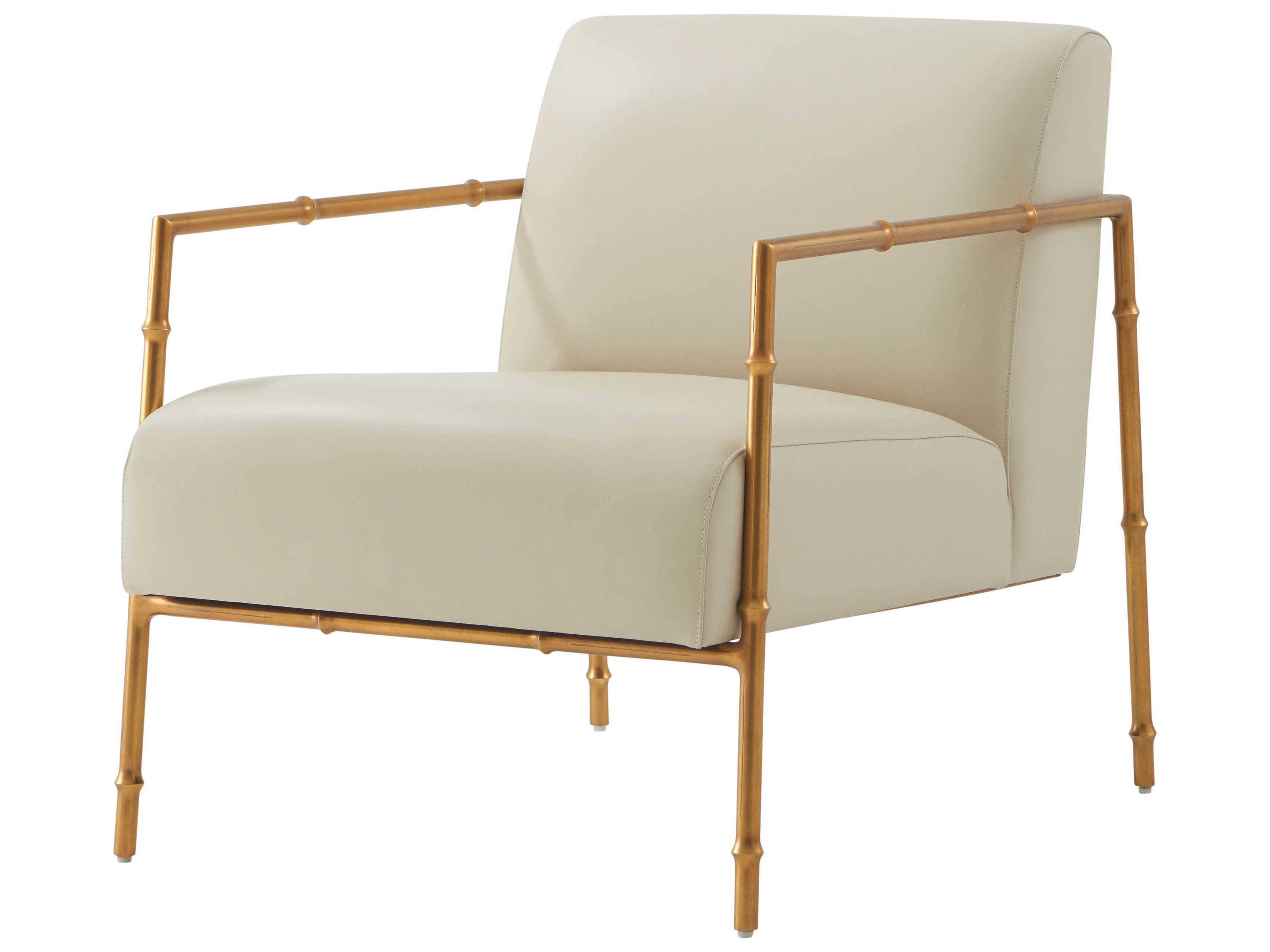 Theodore Alexander Kesden Gold Leather Kesden Accent Chair