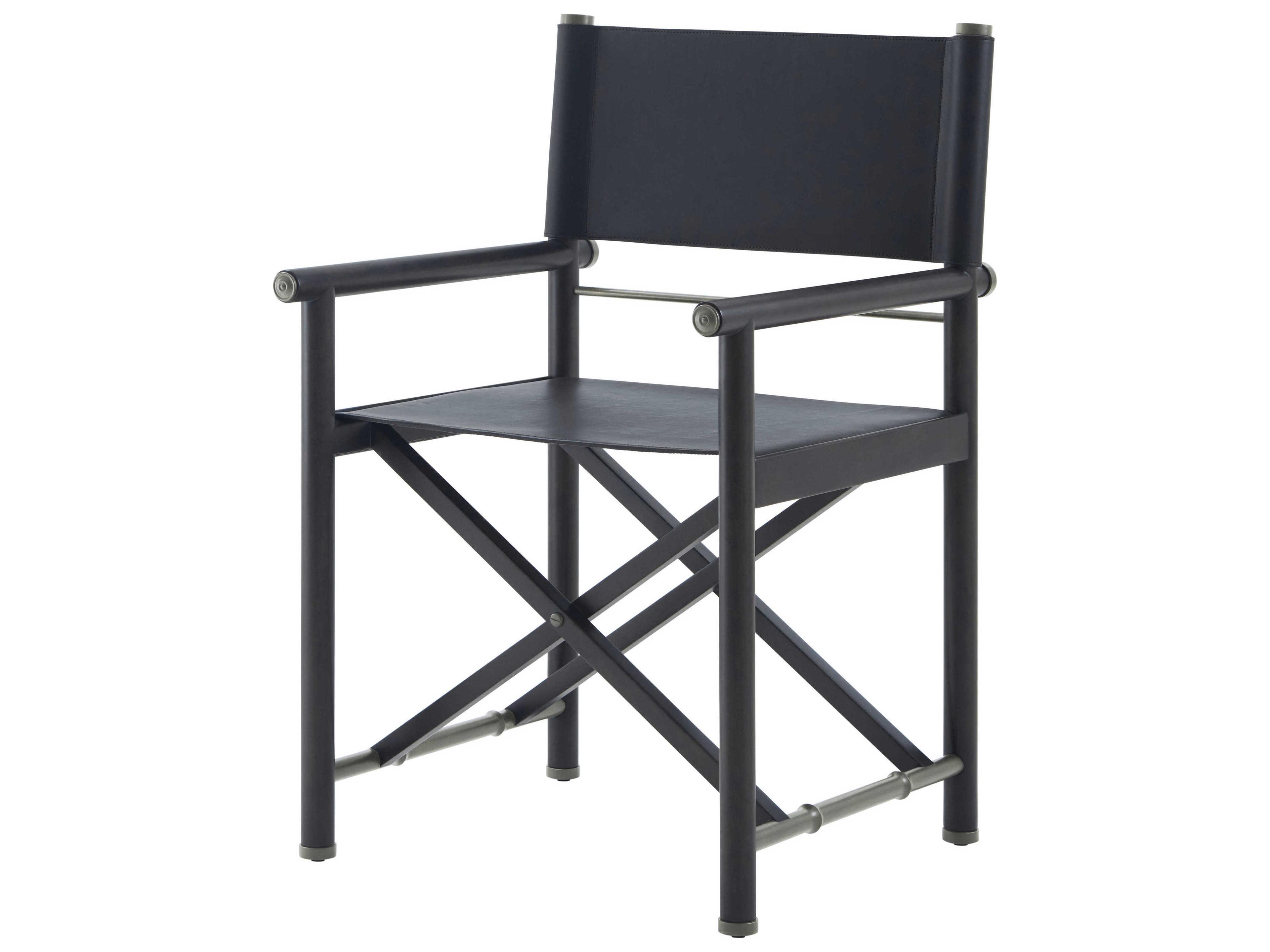 Theodore Alexander Kesden Black Leather Office Chair