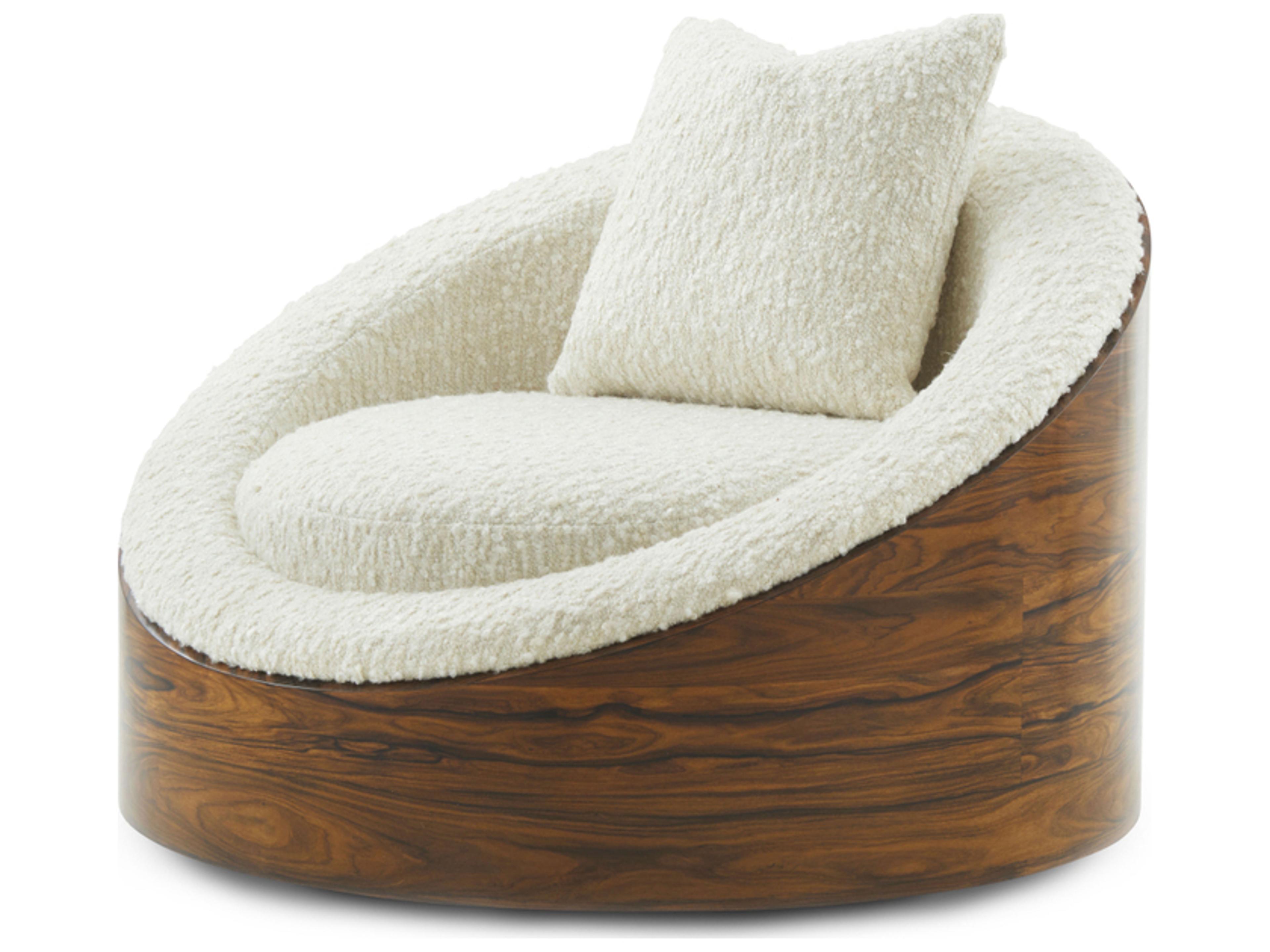 Theodore Alexander Seated Dark Rosewood Swivel Chair