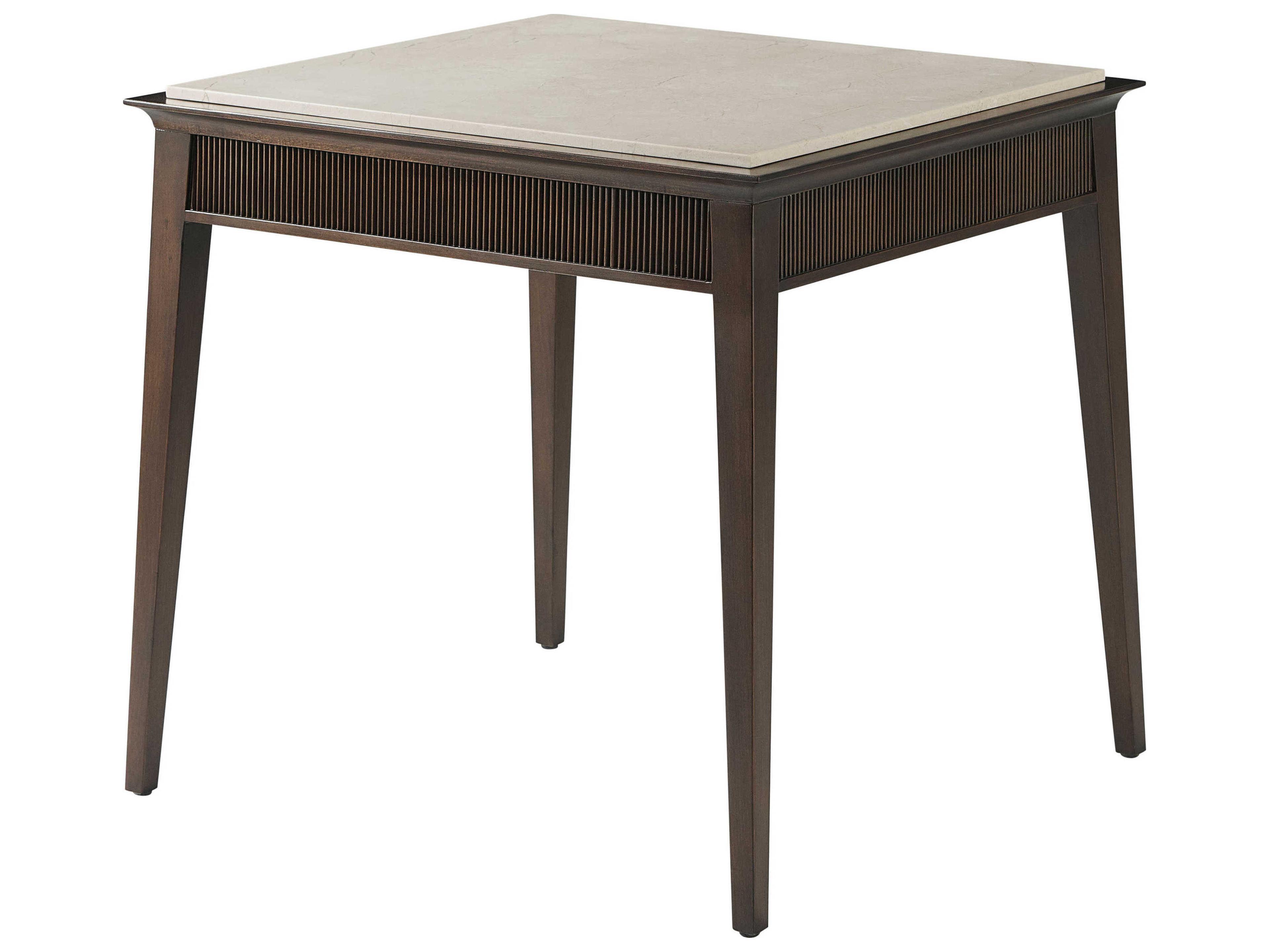 Theodore Alexander Lido Rectangular Marble Bistre End Table