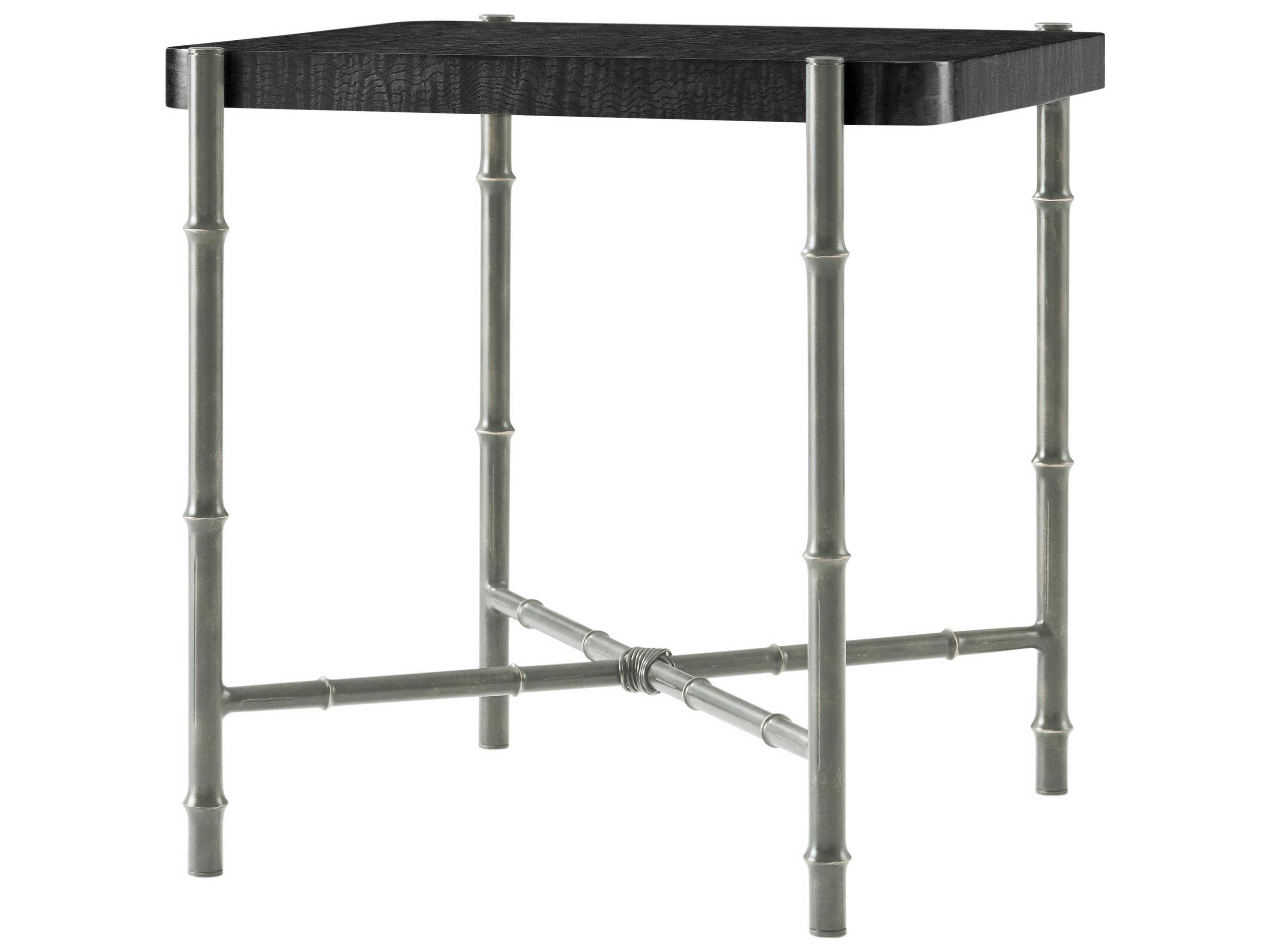 Theodore Alexander Kesden Rectangular Wood Silent Black End Table
