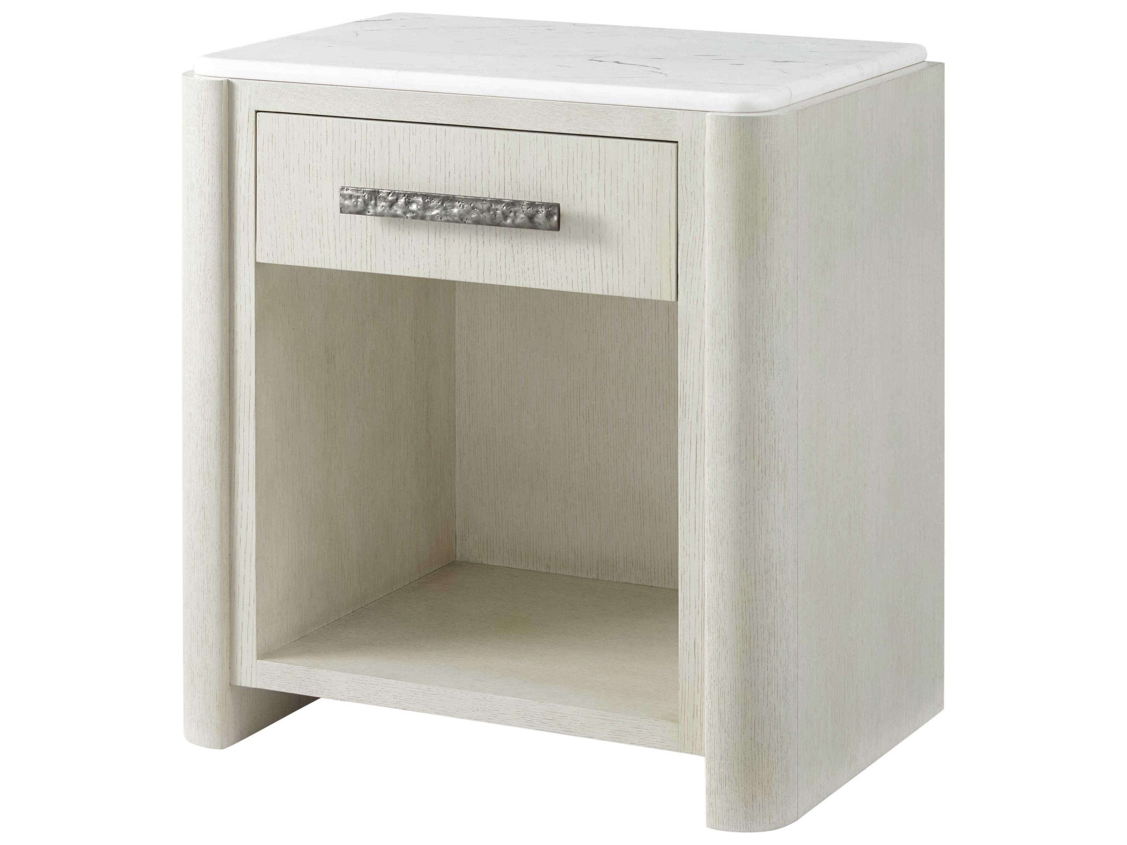 Theodore Alexander Essence 1-Drawer White Nightstand