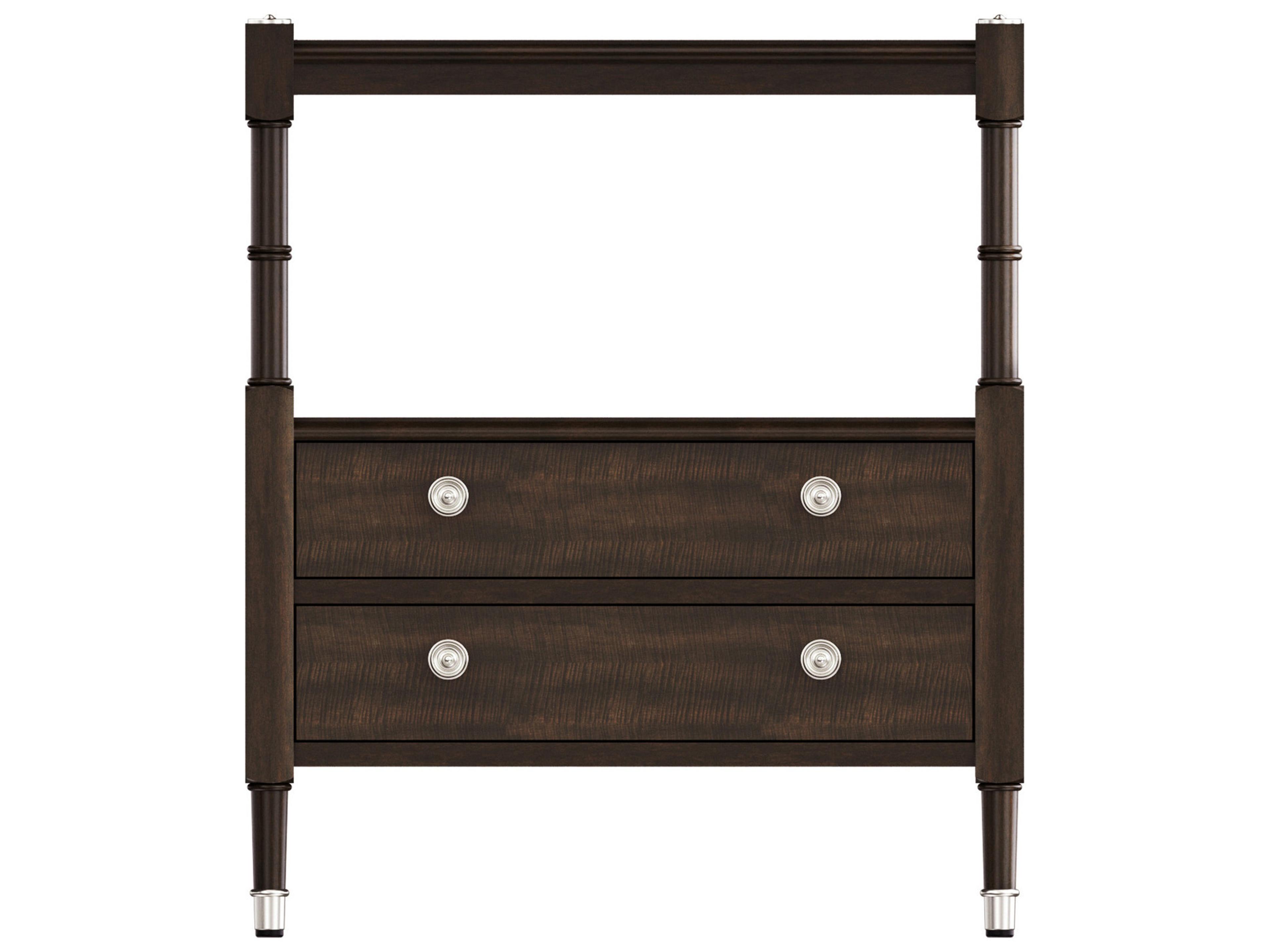 Theodore Alexander Spencer London 2-Drawers Brown Solid Wood Nightstand