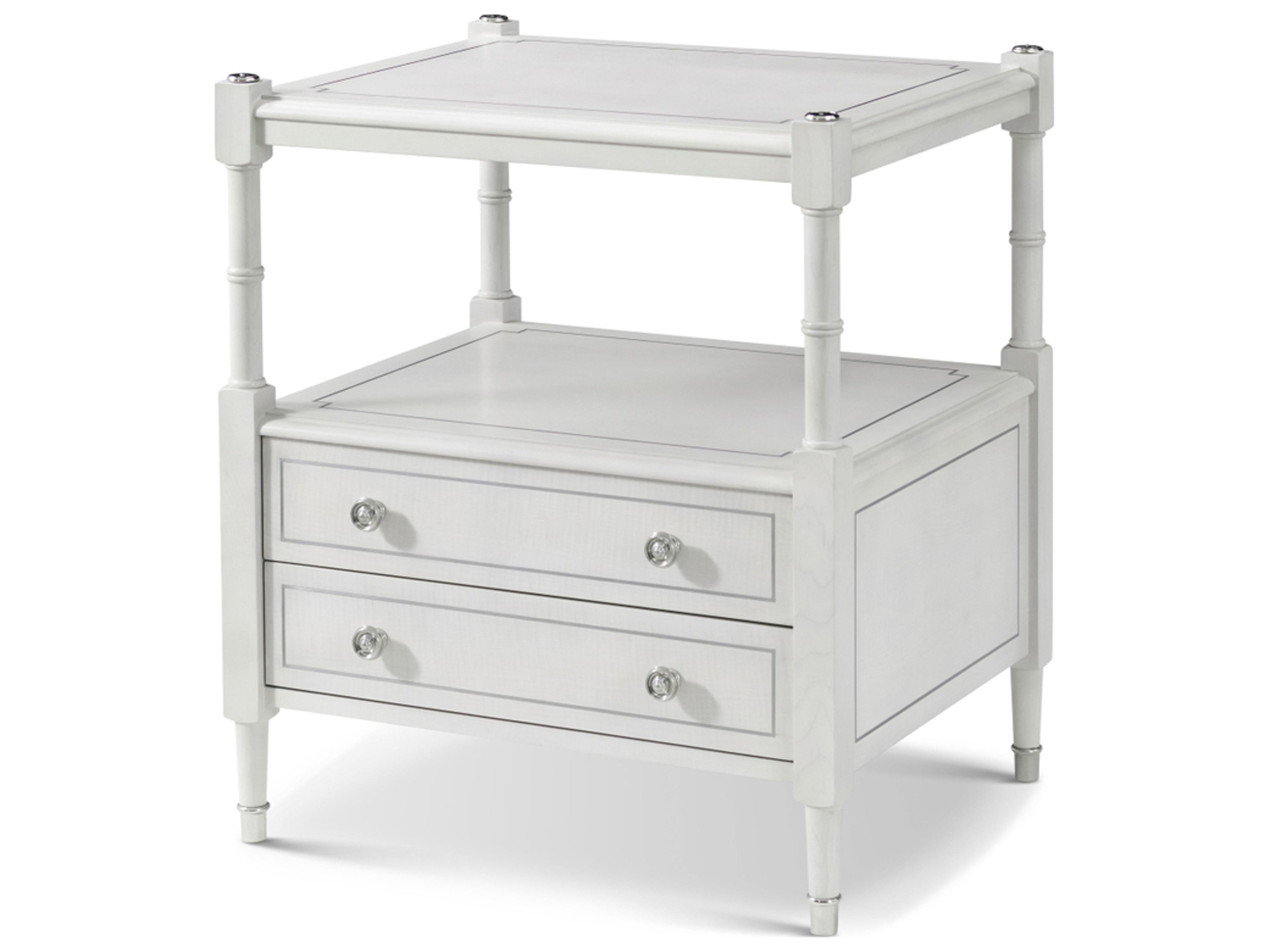 Theodore Alexander Spencer London 2-Drawers White Nightstand