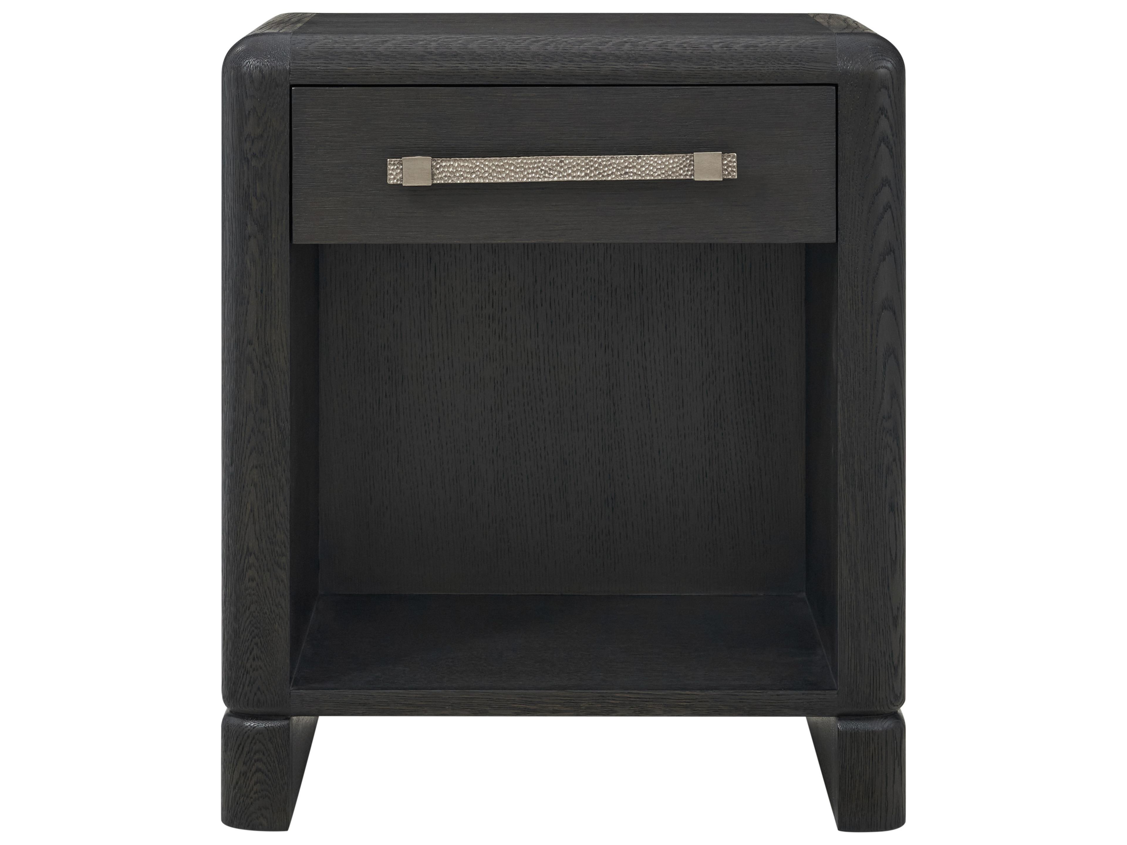 Theodore Alexander Luna 1-Drawer Black Nightstand