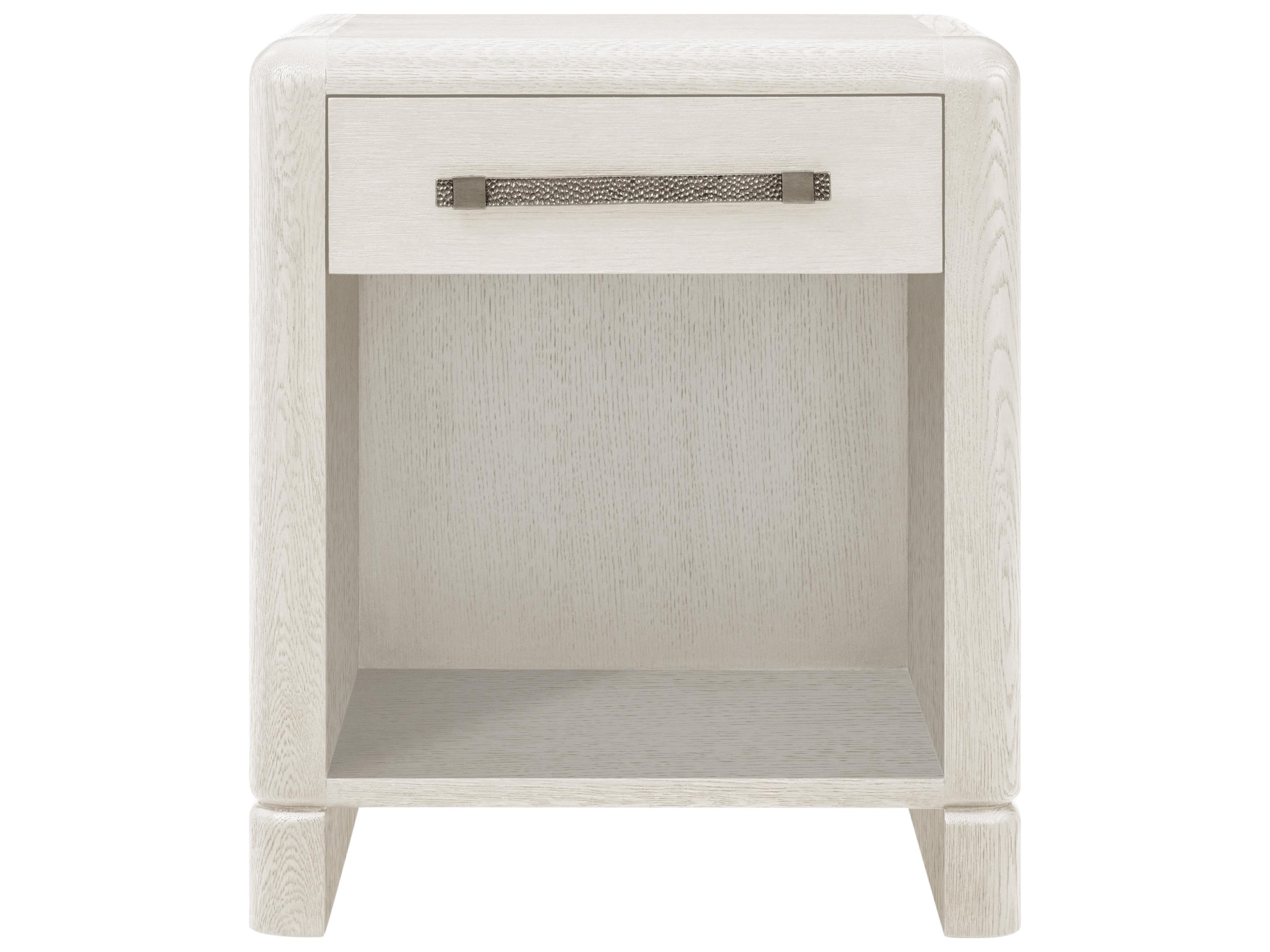 Theodore Alexander Luna 1-Drawer White Nightstand