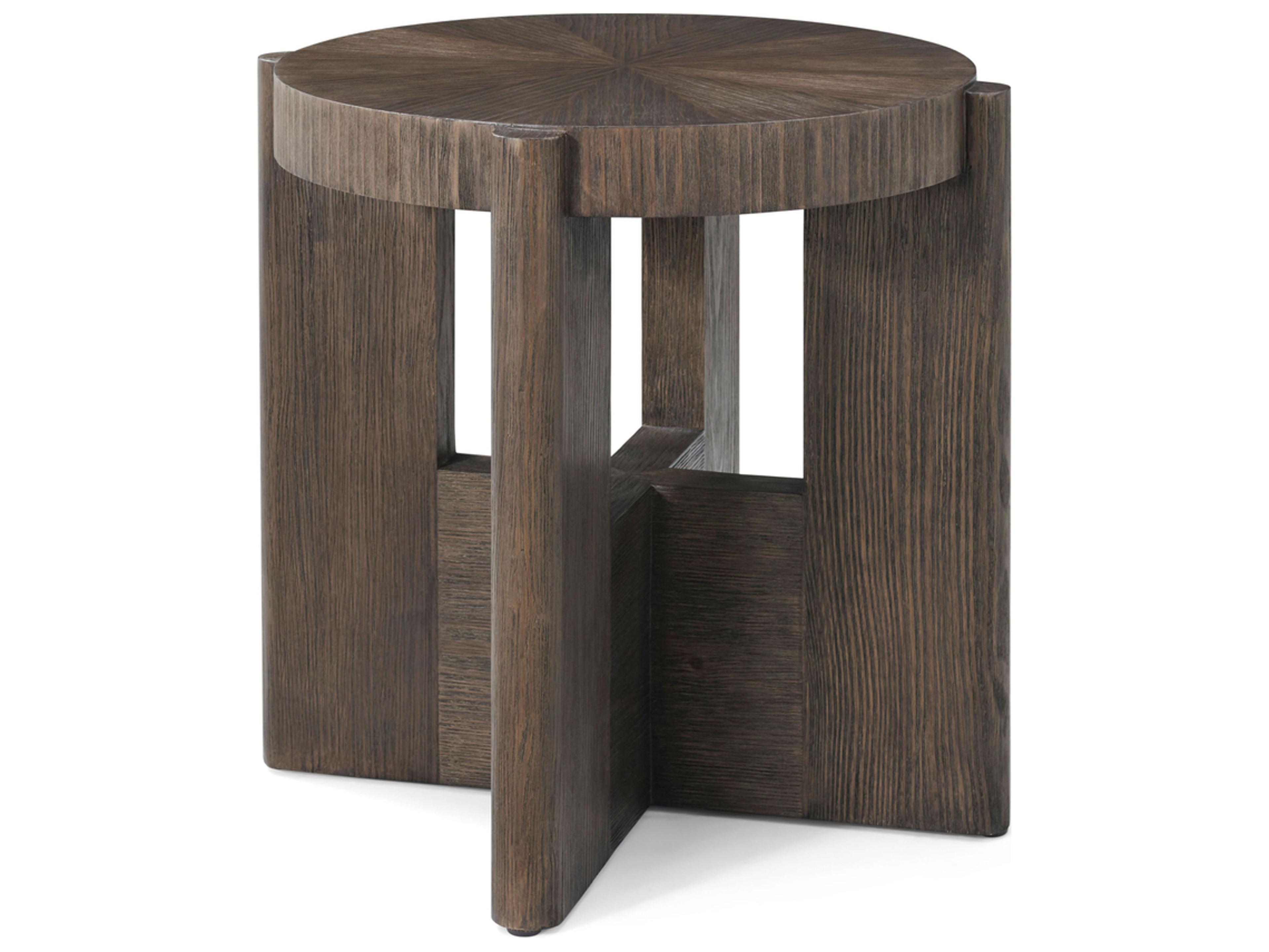Theodore Alexander Urbane Round Wood End Table