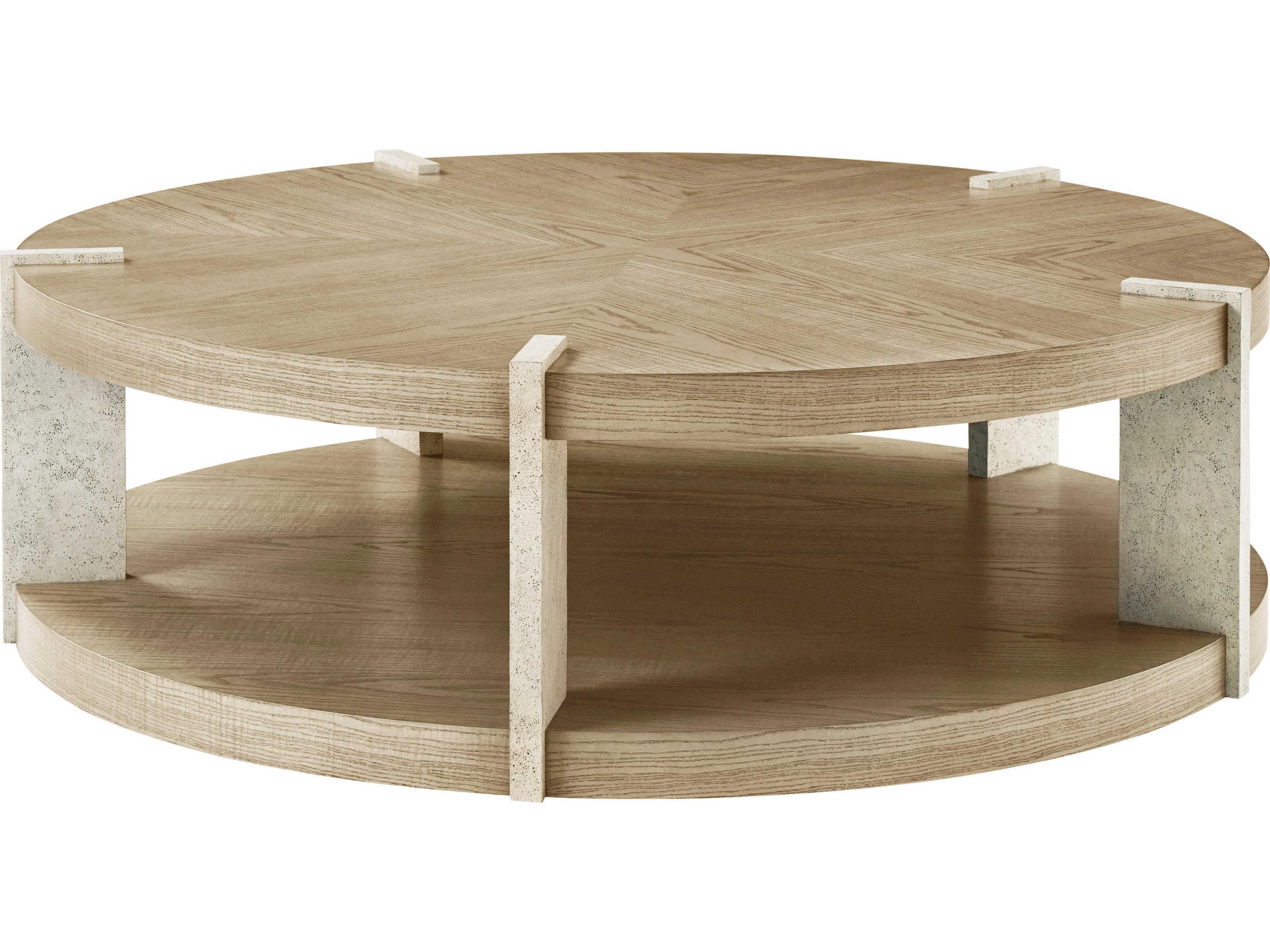 Theodore Alexander Catalina Round Wood Dune Coffee Table