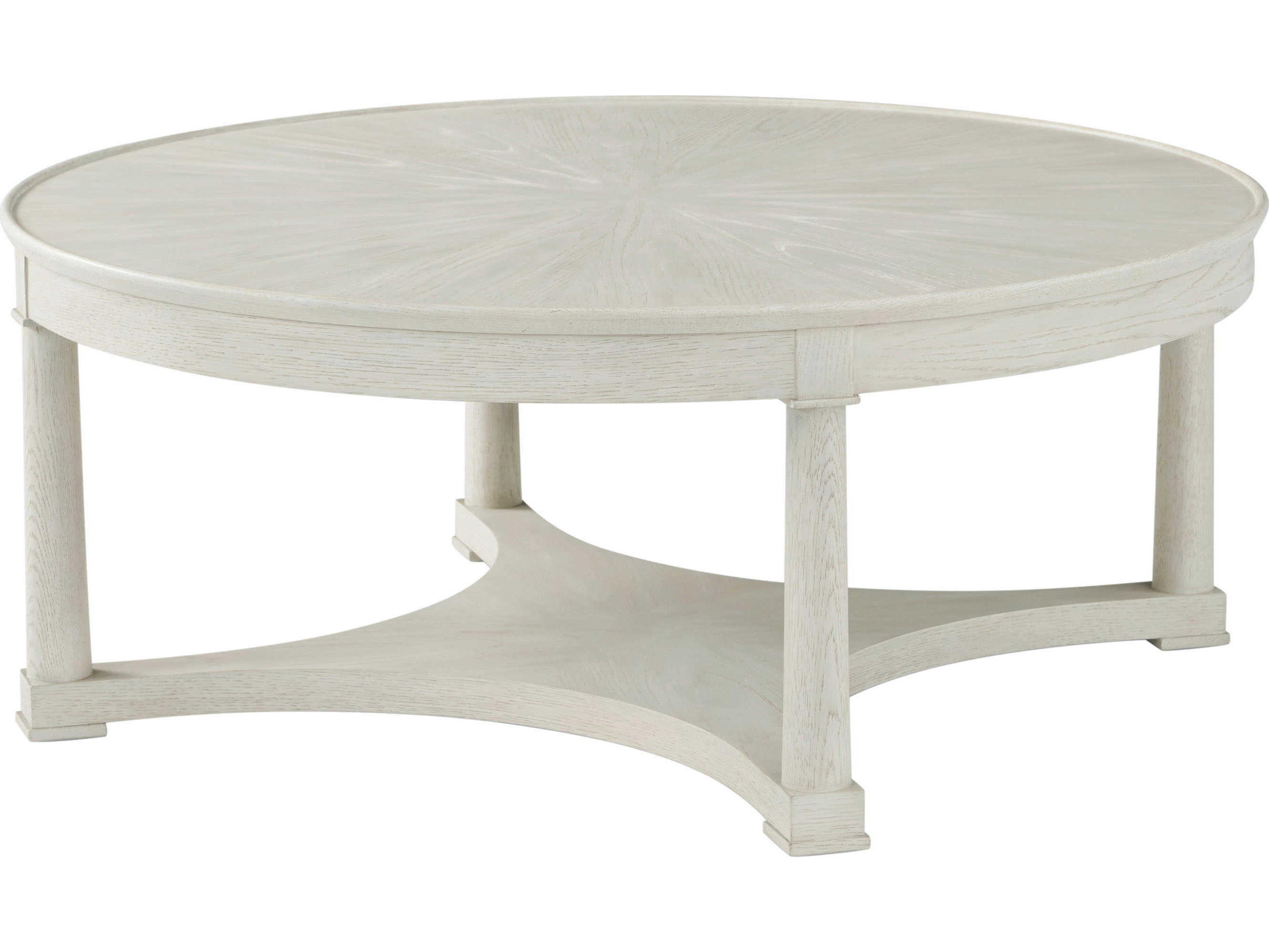 Theodore Alexander Surrey Grey Round Wood Coffee Table