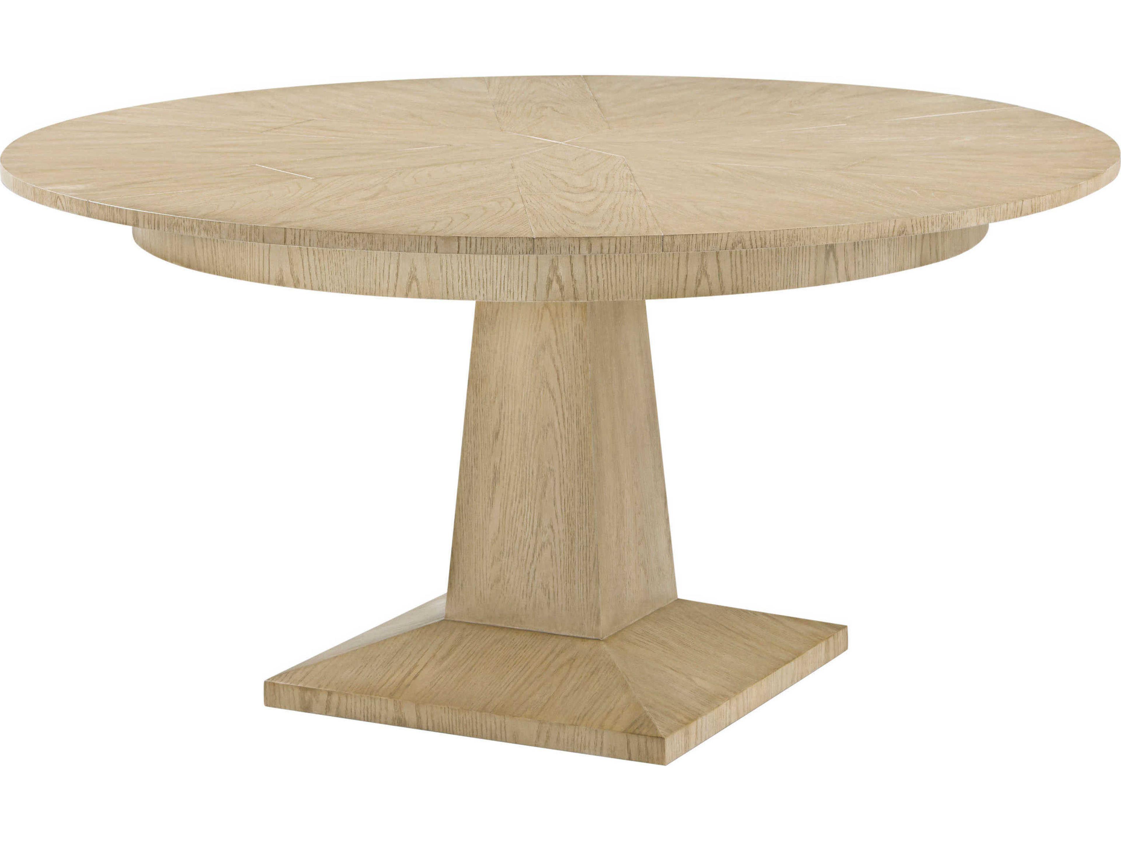 Theodore Alexander Balboa Round Wood Coastal Grey Jupe Dining Table