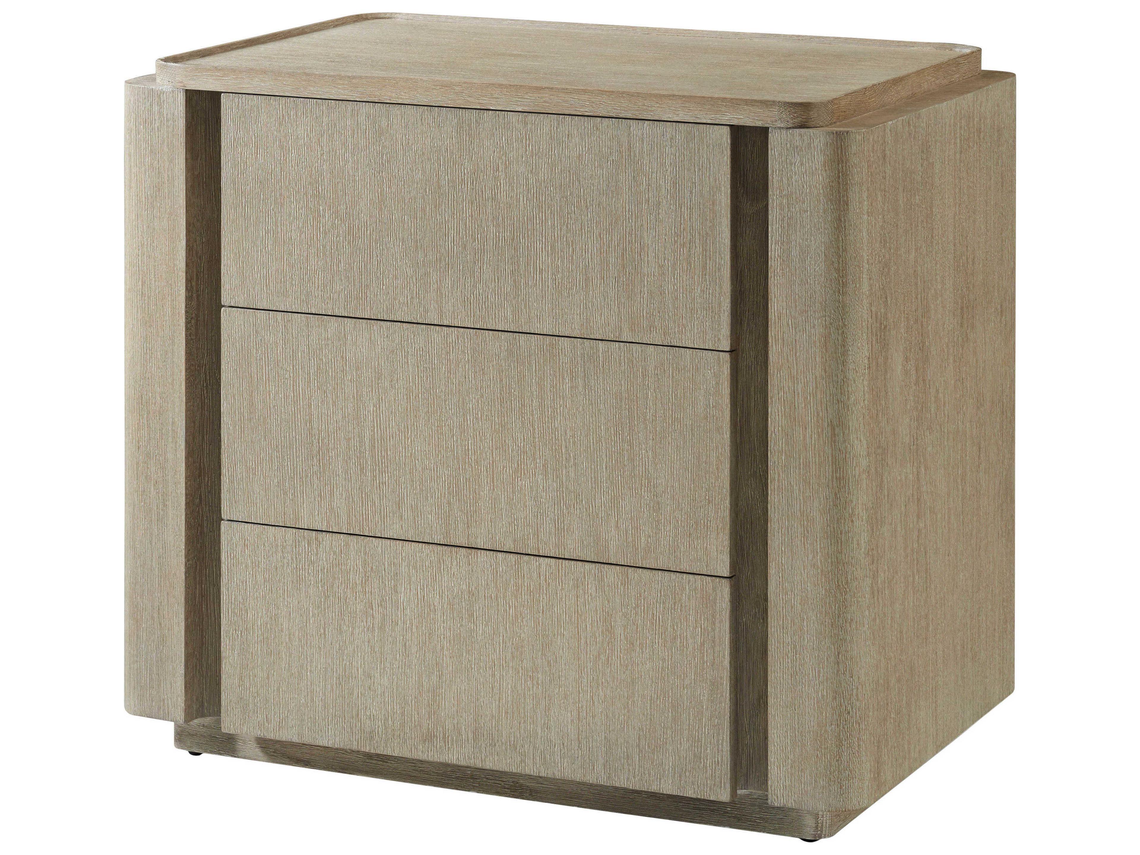 Theodore Alexander Repose 3-Drawers Gray Nightstand