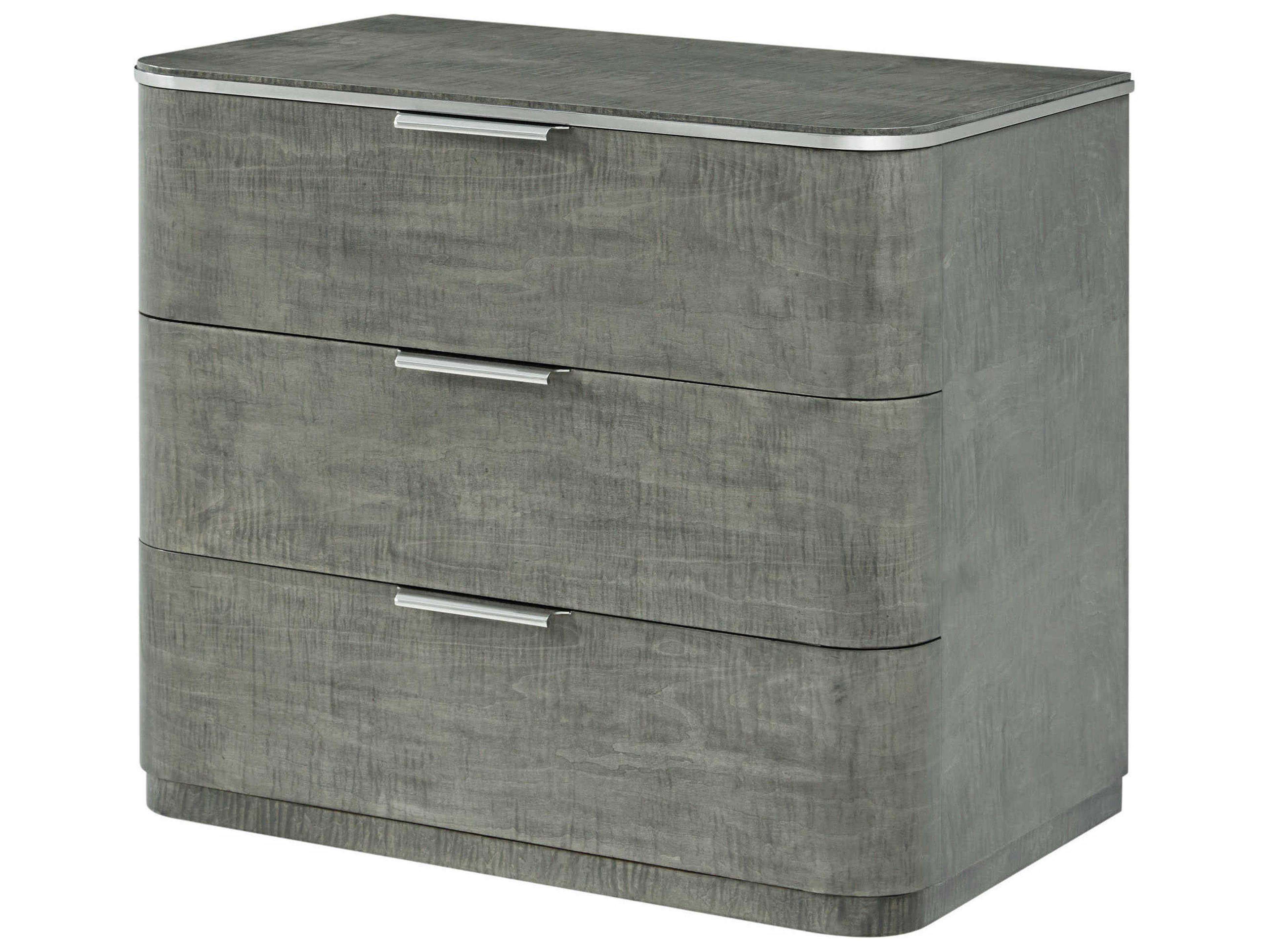 Theodore Alexander Hudson 3-Drawers Gray Nightstand