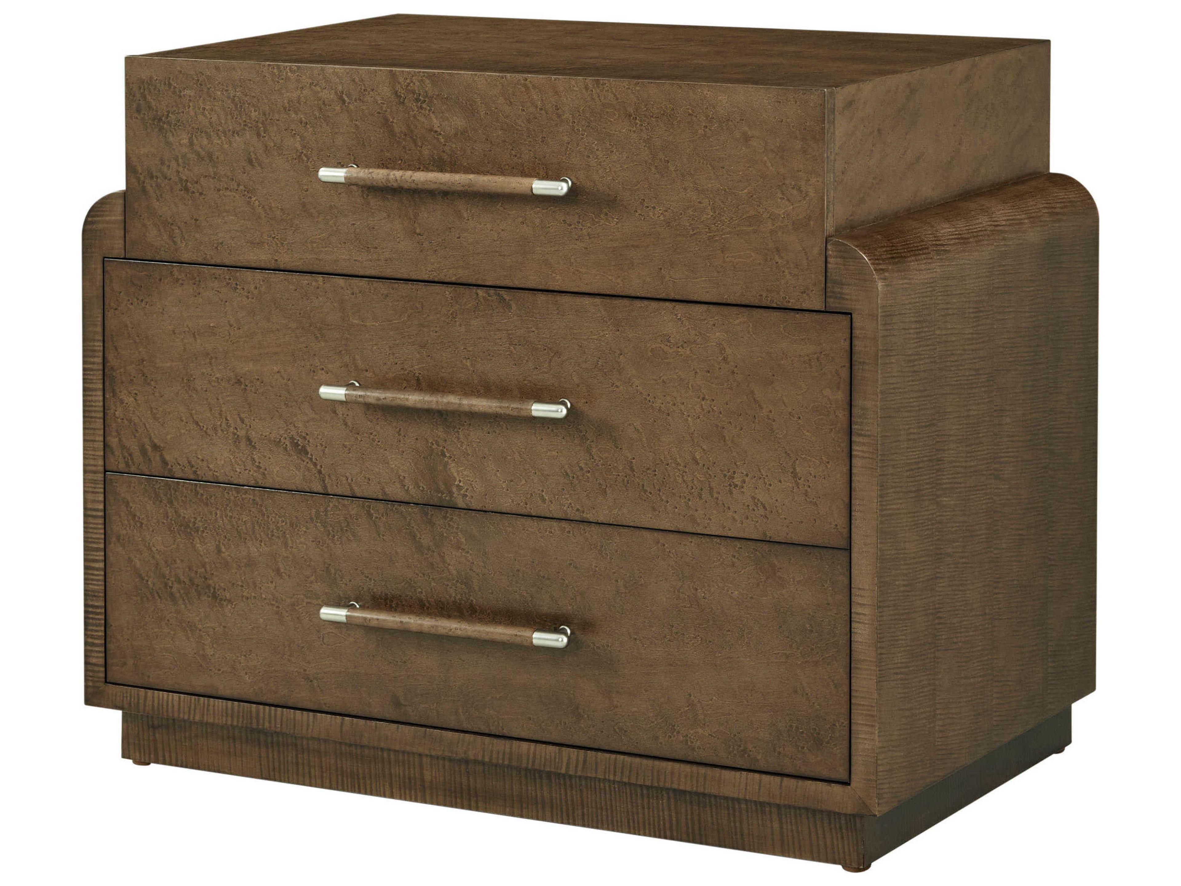 Theodore Alexander Origins 3-Drawers Brown Nightstand