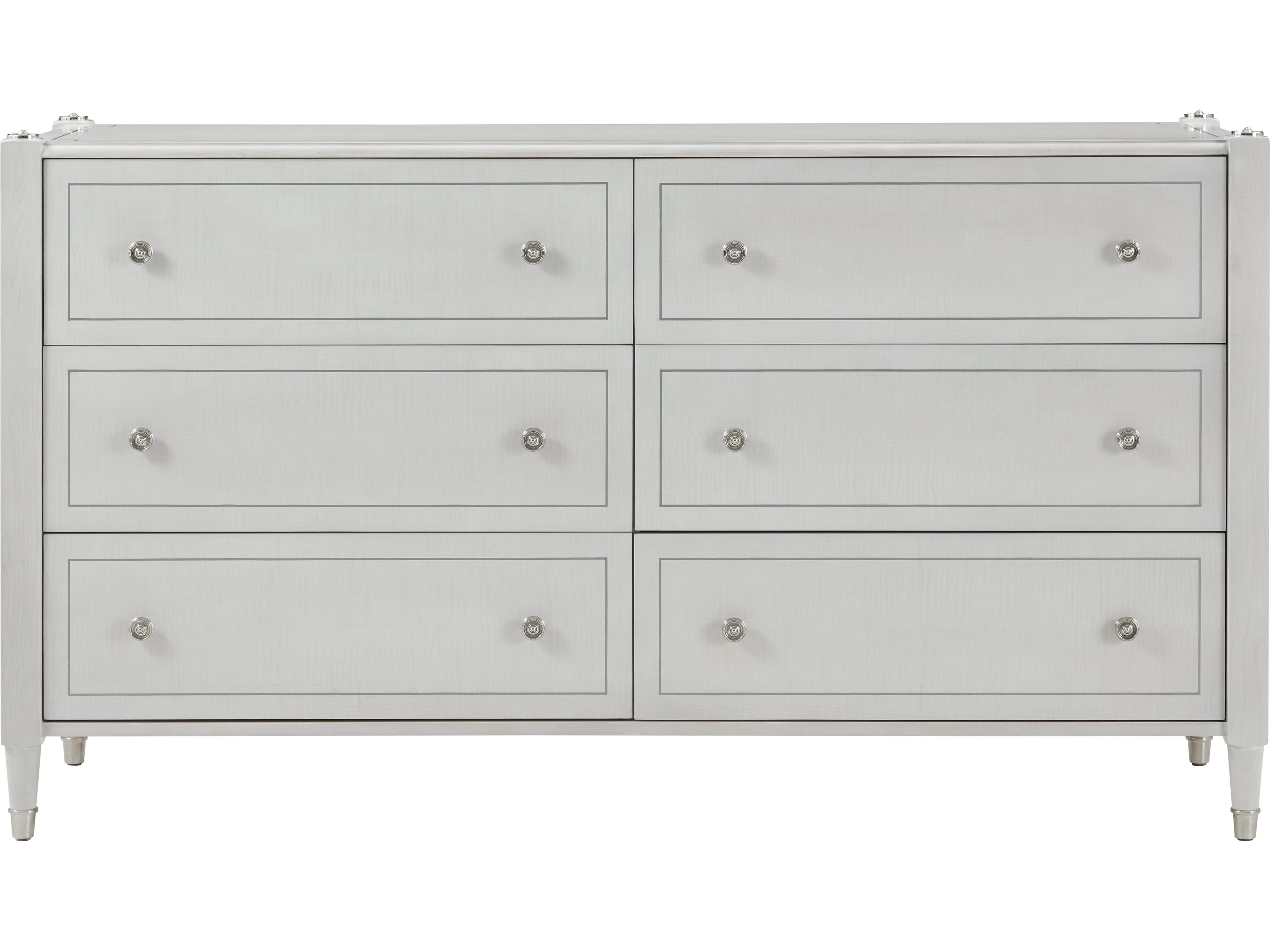 Theodore Alexander Spencer London 6-Drawers Gray Double Dresser