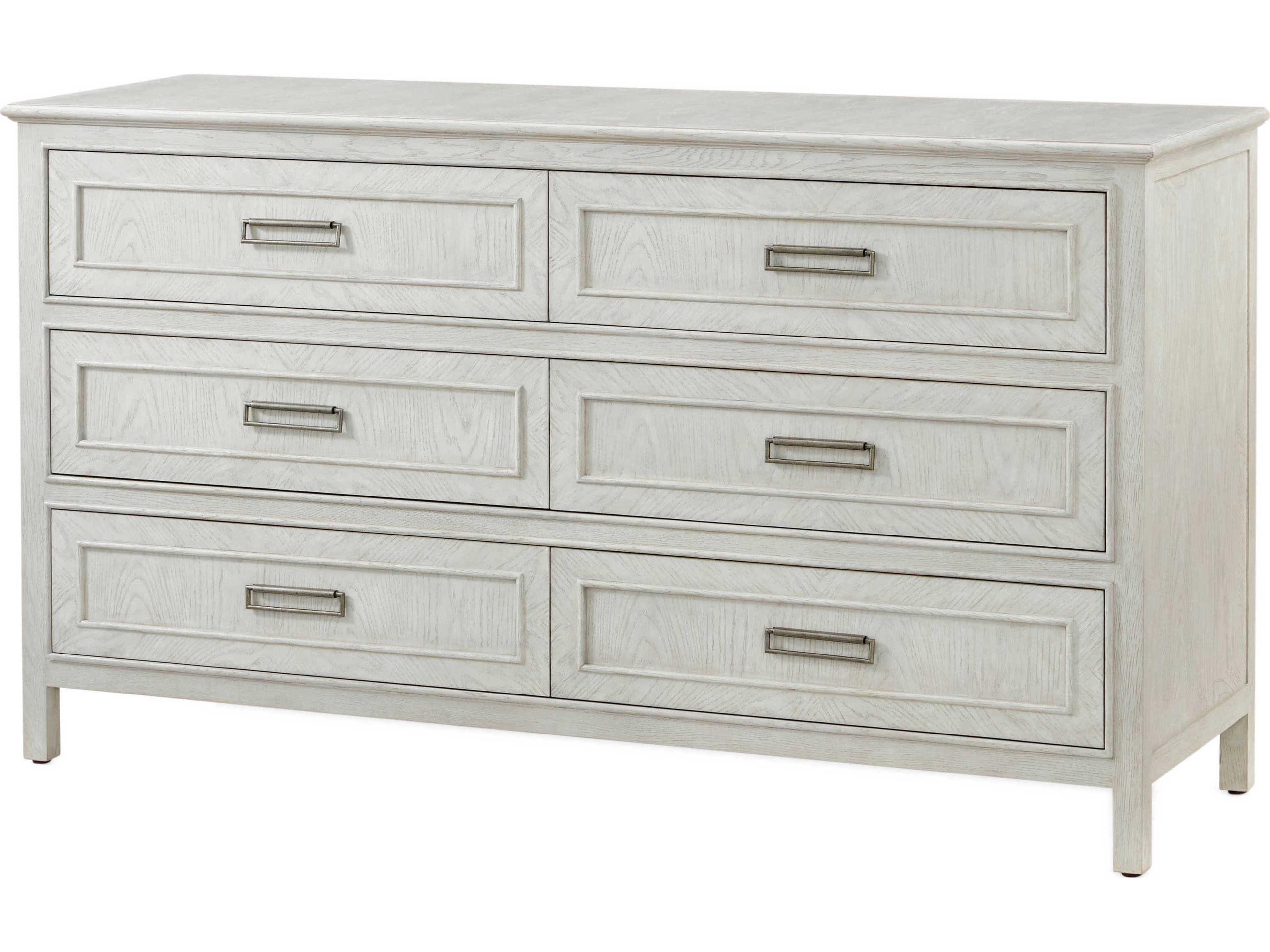 Theodore Alexander Surrey 6-Drawers White Solid Wood Double Dresser