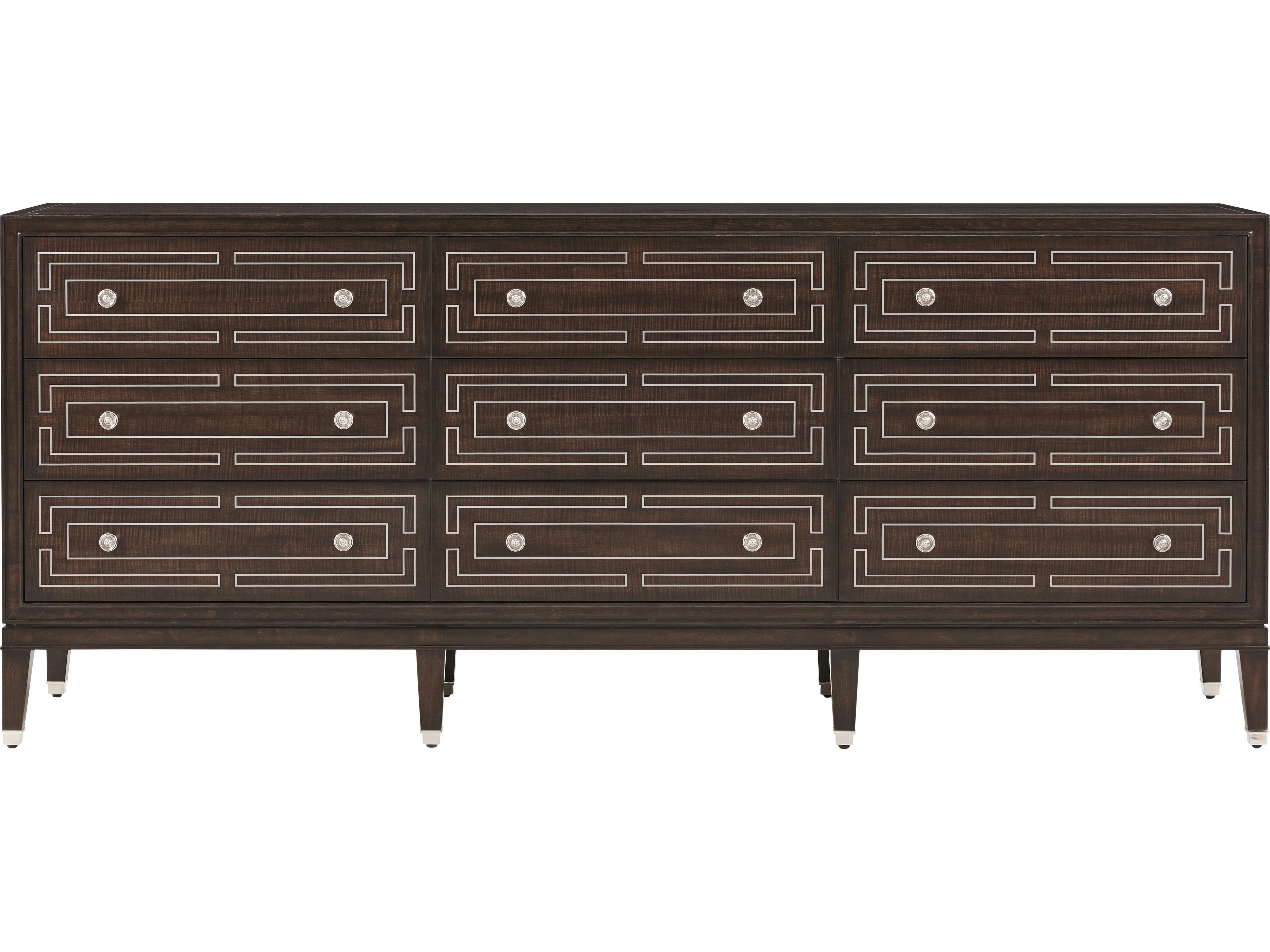 Theodore Alexander Spencer London Brown Solid Wood Double Dresser