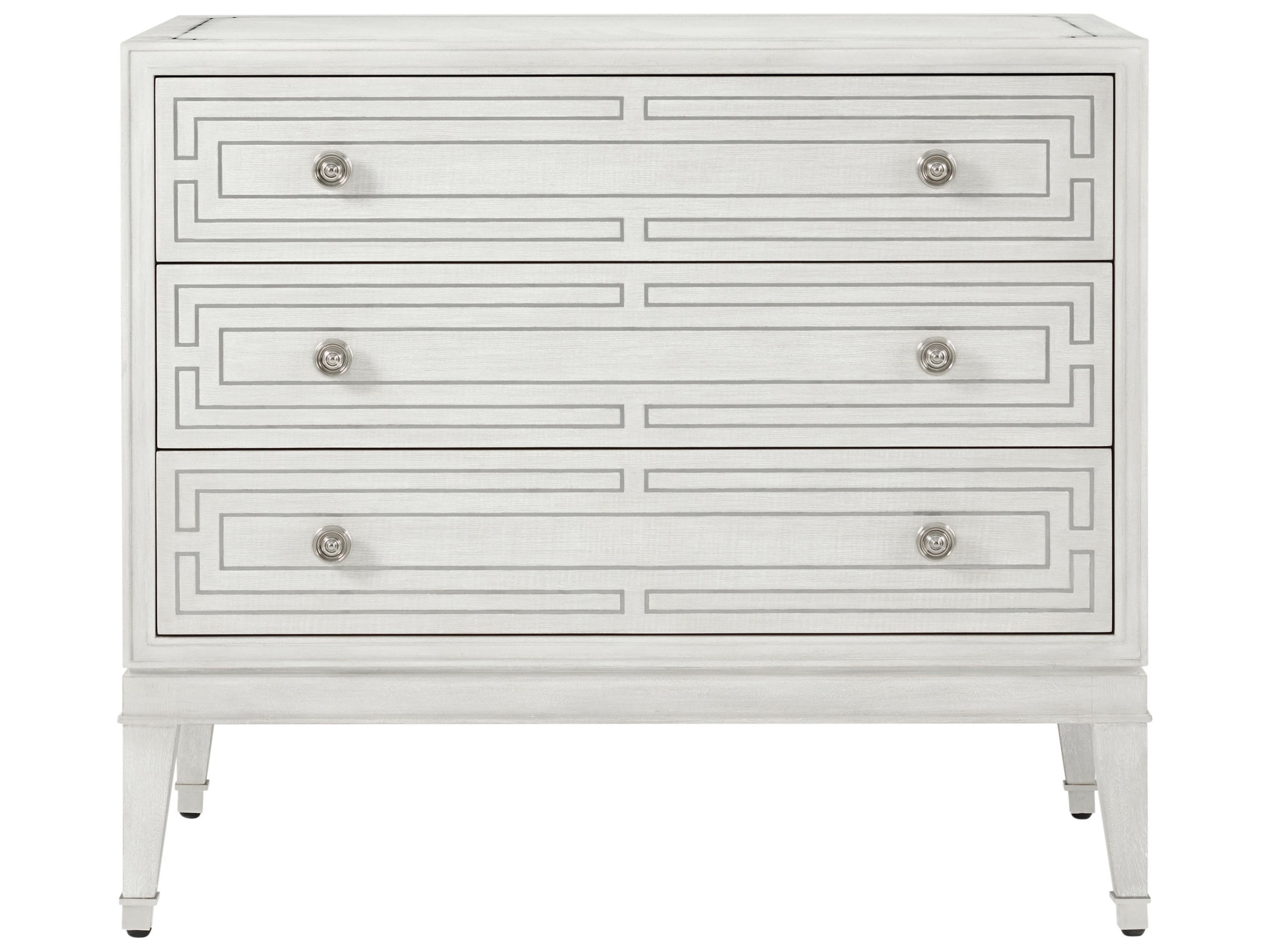 Theodore Alexander Spencer London 3-Drawers White Nightstand