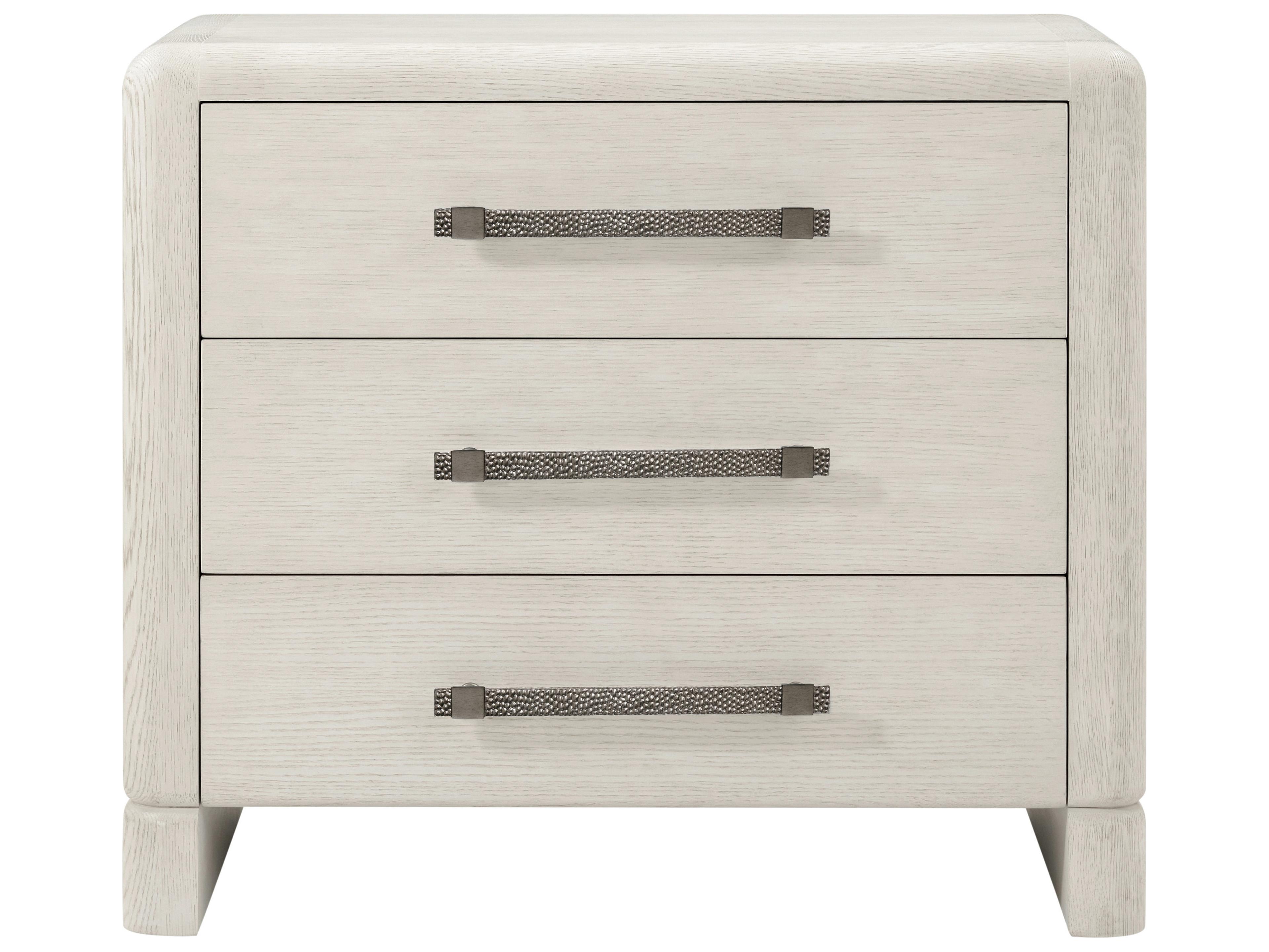 Theodore Alexander Luna 3-Drawers White Nightstand